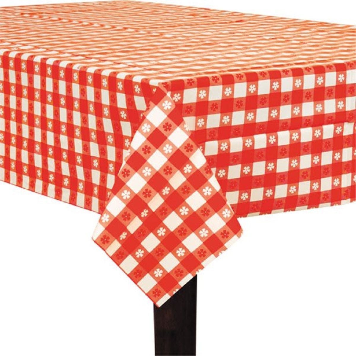 Gingham Plastic Tablecover - 2.74m x 1.37m