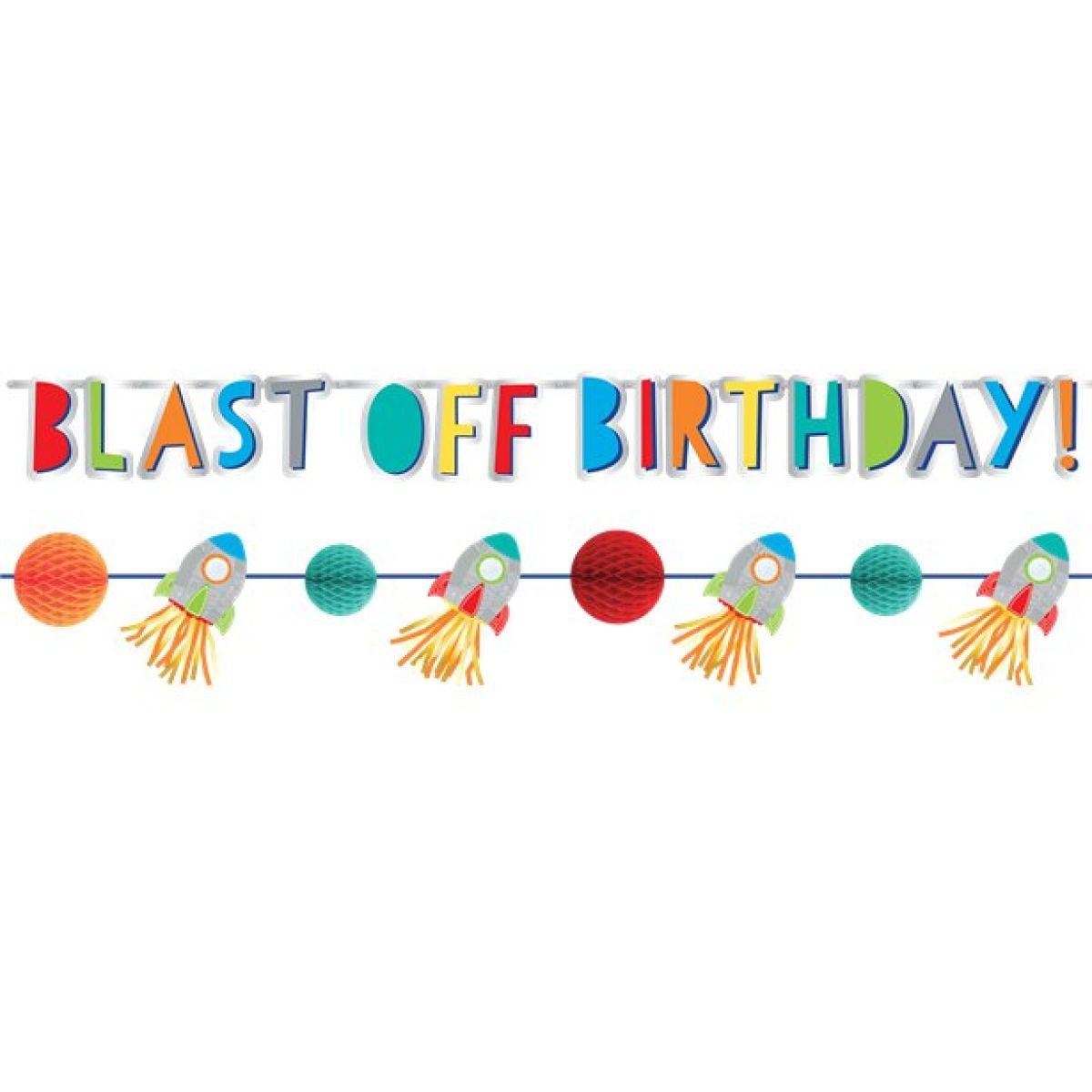 Blast Off Birthday Banner Kit (2pk)