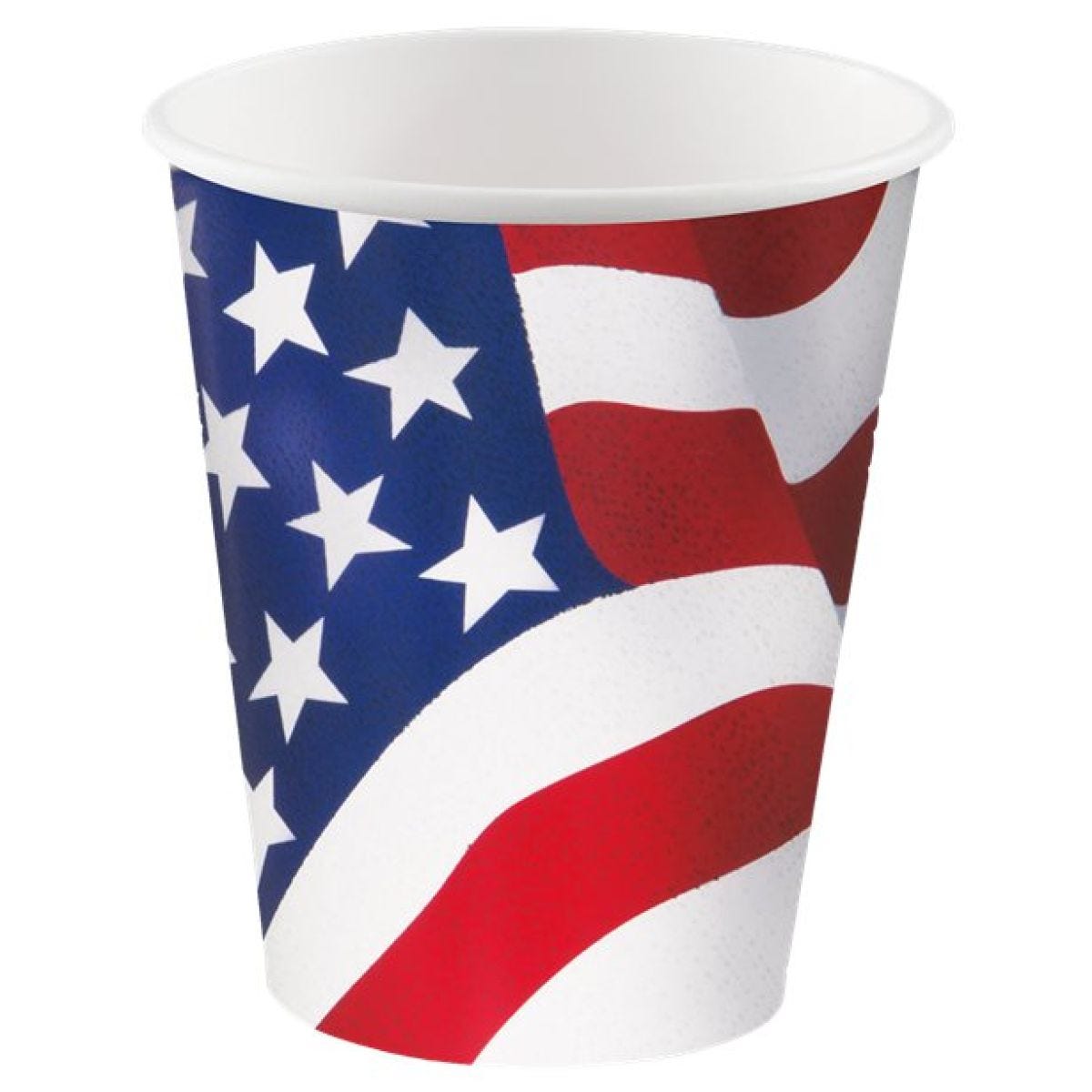 American Flag Paper Cups - 266ml (8pk)