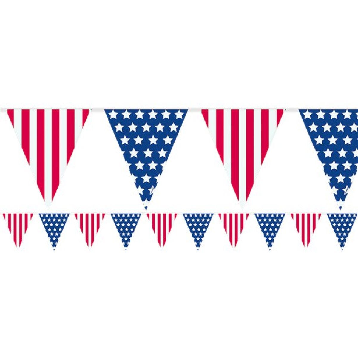 USA American Flag Plastic Bunting - 3.7m