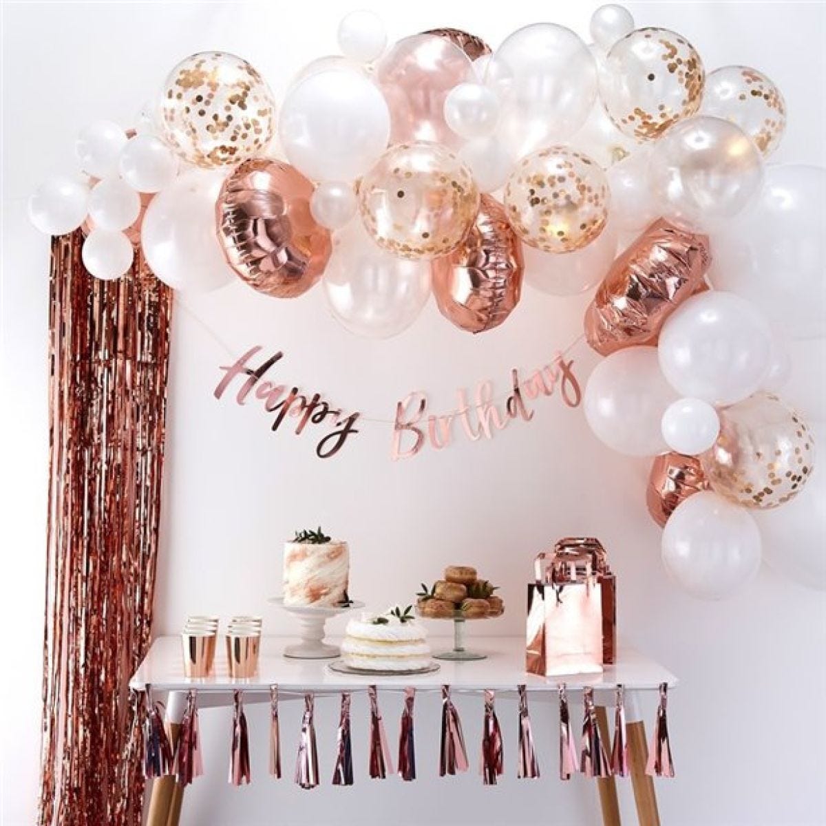 Rose Gold Balloon Arch - 70 Balloons