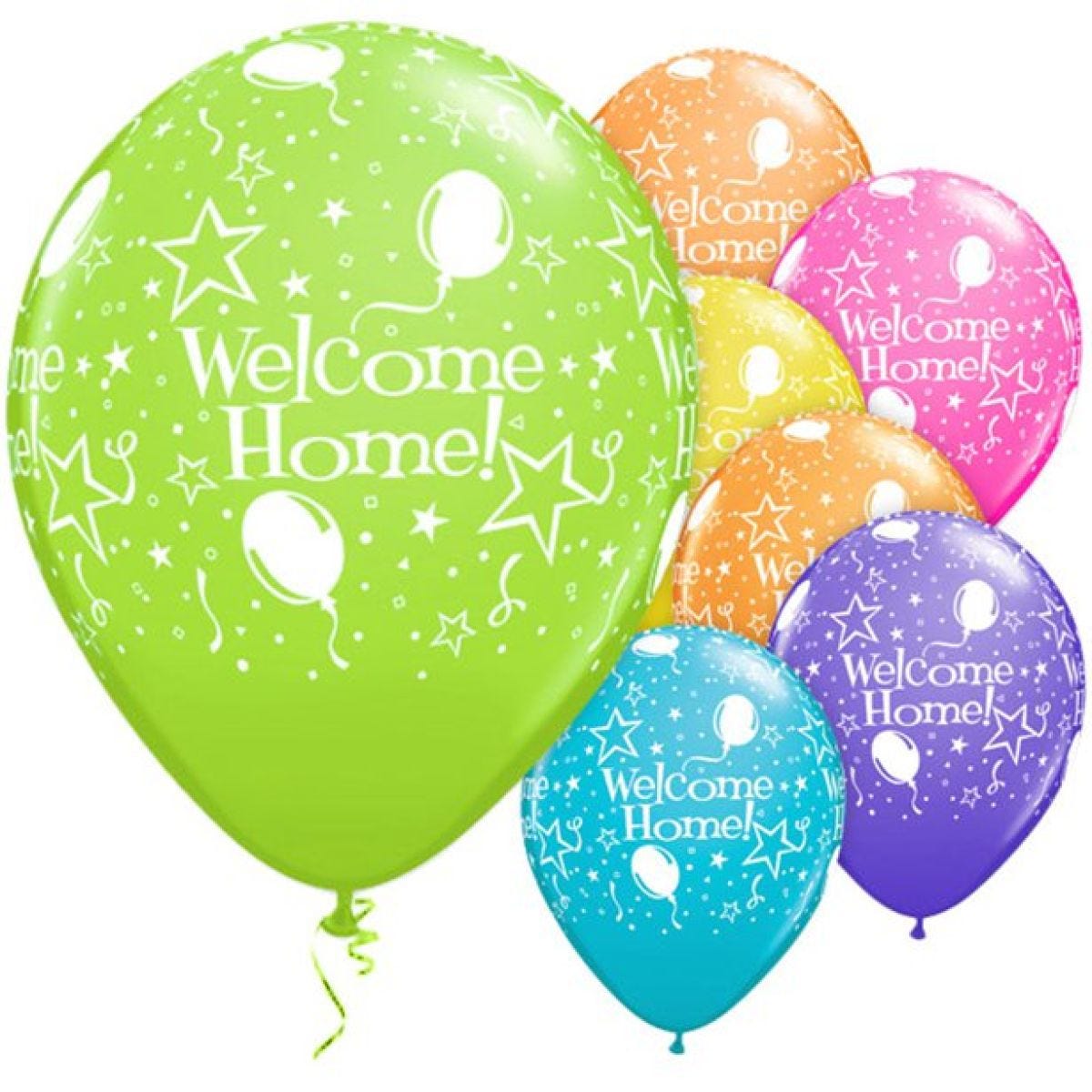 Welcome Home Assorted Stars Balloons - 11" Latex