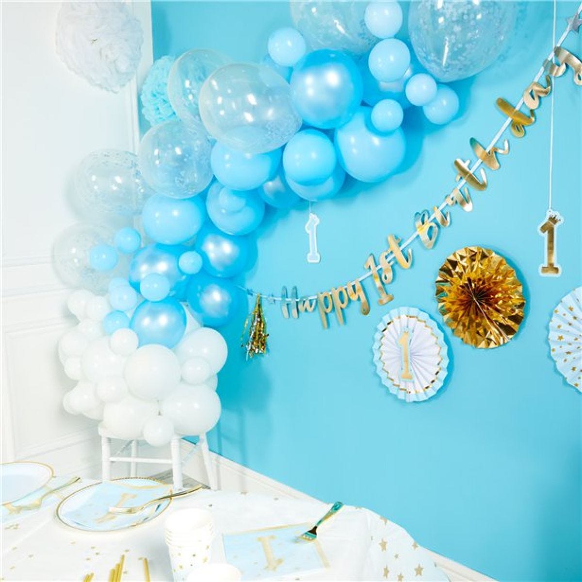 1st Birthday Blue Letter Banner - 1.8m