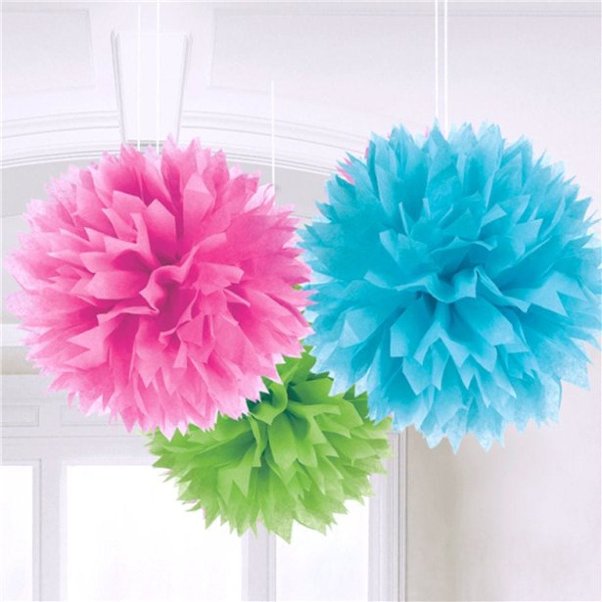 Multicoloured Pom Pom Decorations - 40cm