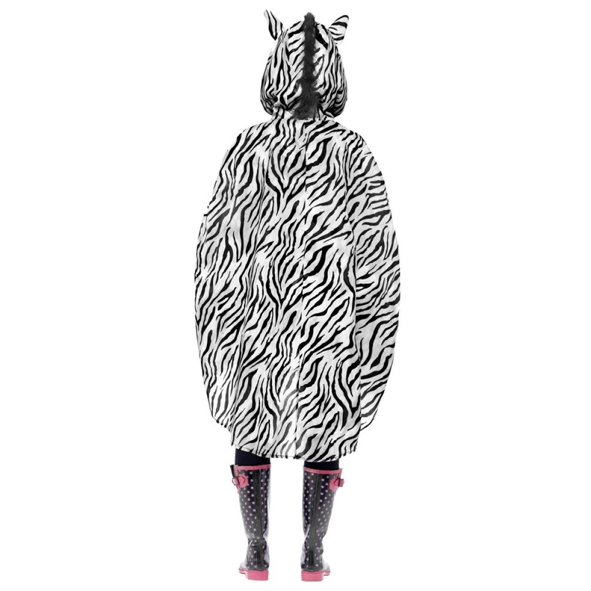 Zebra Party Poncho - Adult Costume