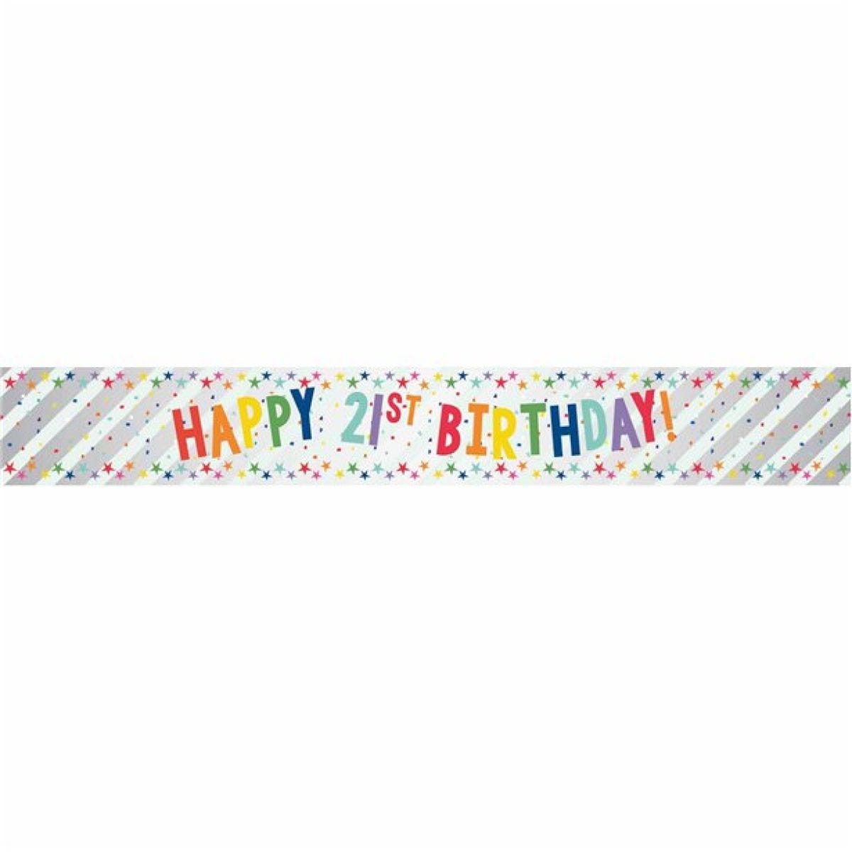 Happy 21st Birthday Foil Banner