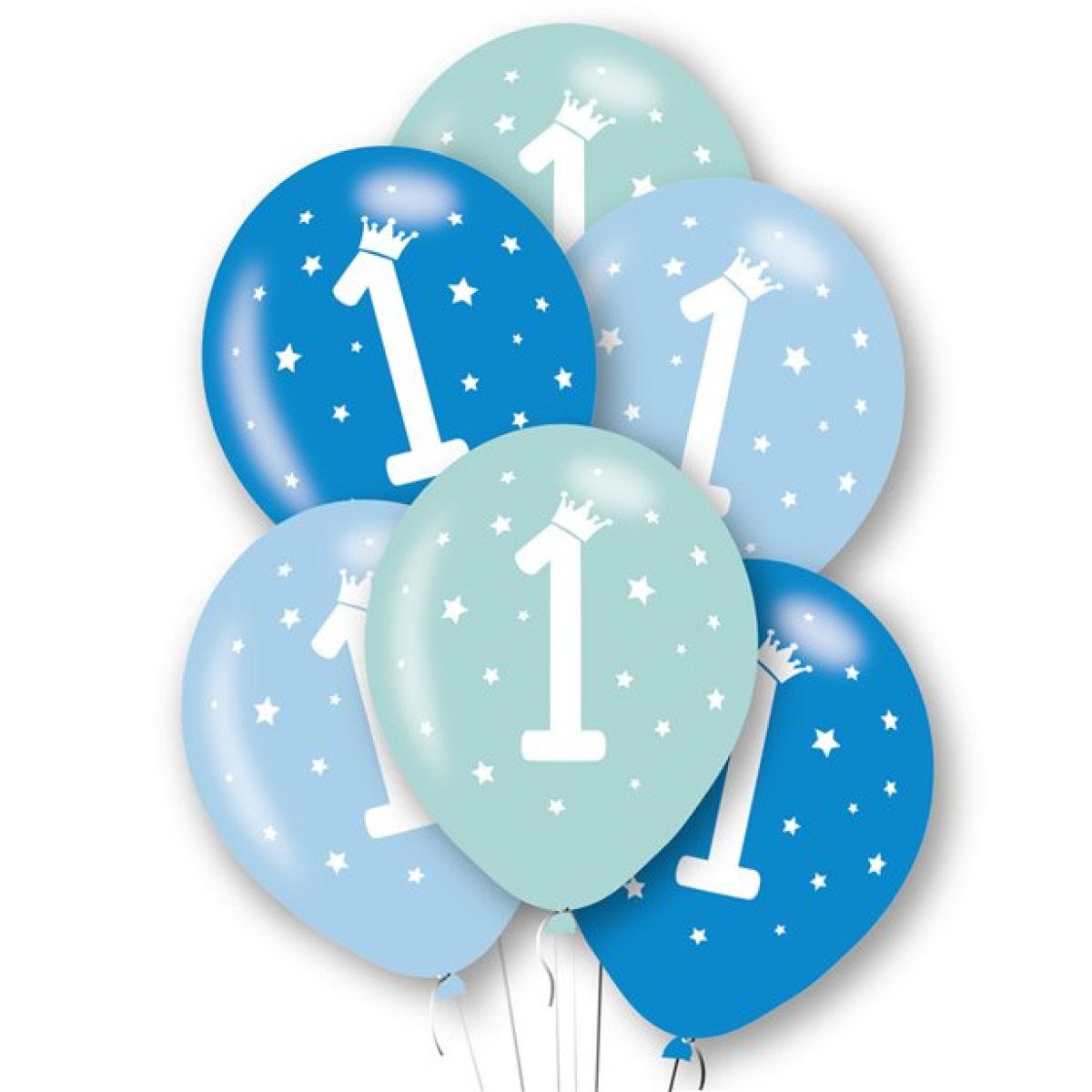 1st Birthday Blue Latex Balloons - 11"