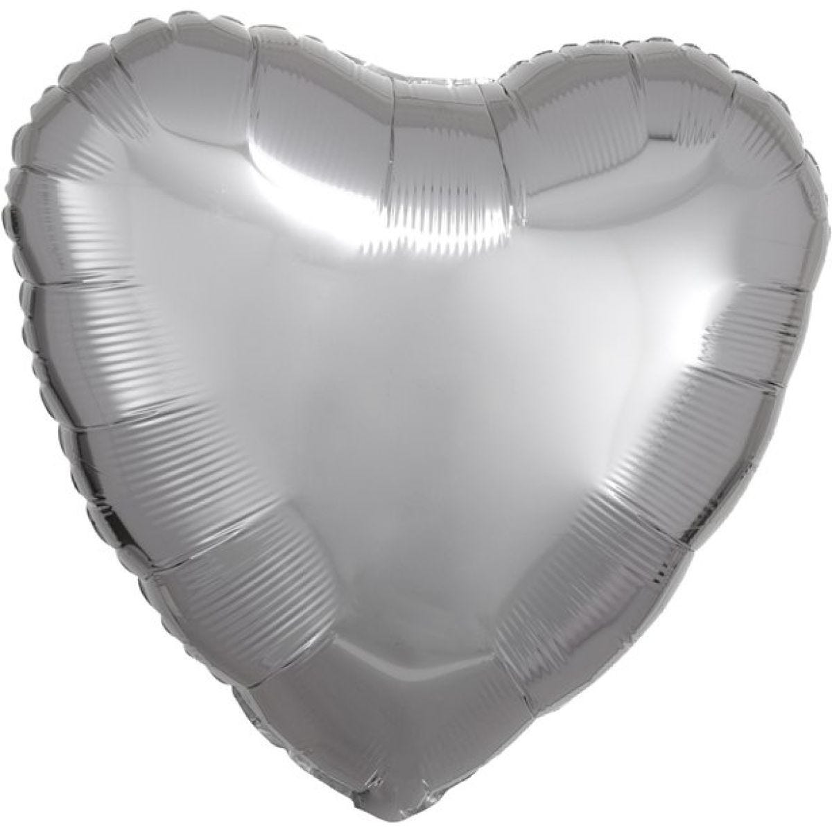 Metallic Silver Heart Balloon - 18&apos;&apos; Foil