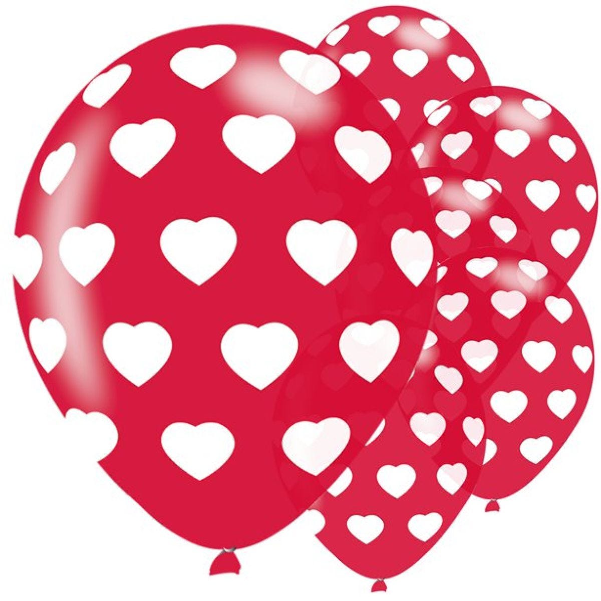 Polka Heart Latex Balloons - 11"