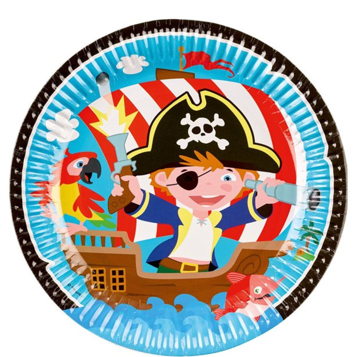 Captain Pirate Paper Plates - 23cm (8pk)