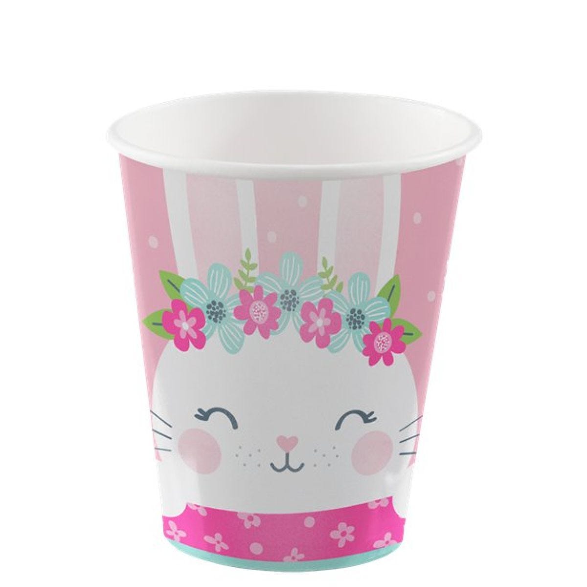 Birthday Bunny Paper Cups - 255ml (8pk)