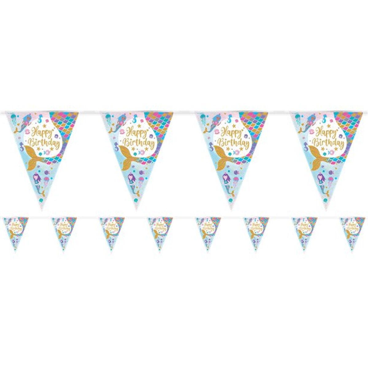 Iridecent Mermaid Happy Birthday Bunting - 3.9m