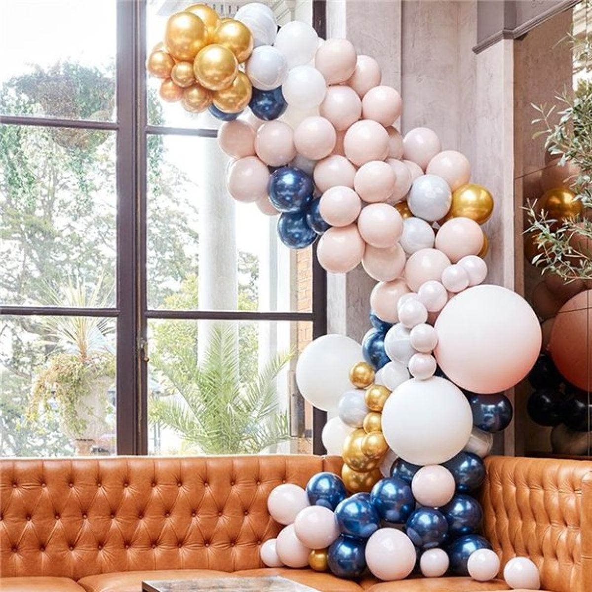 Marble, Navy & Gold Chrome Large Balloon Arch DIY Kit