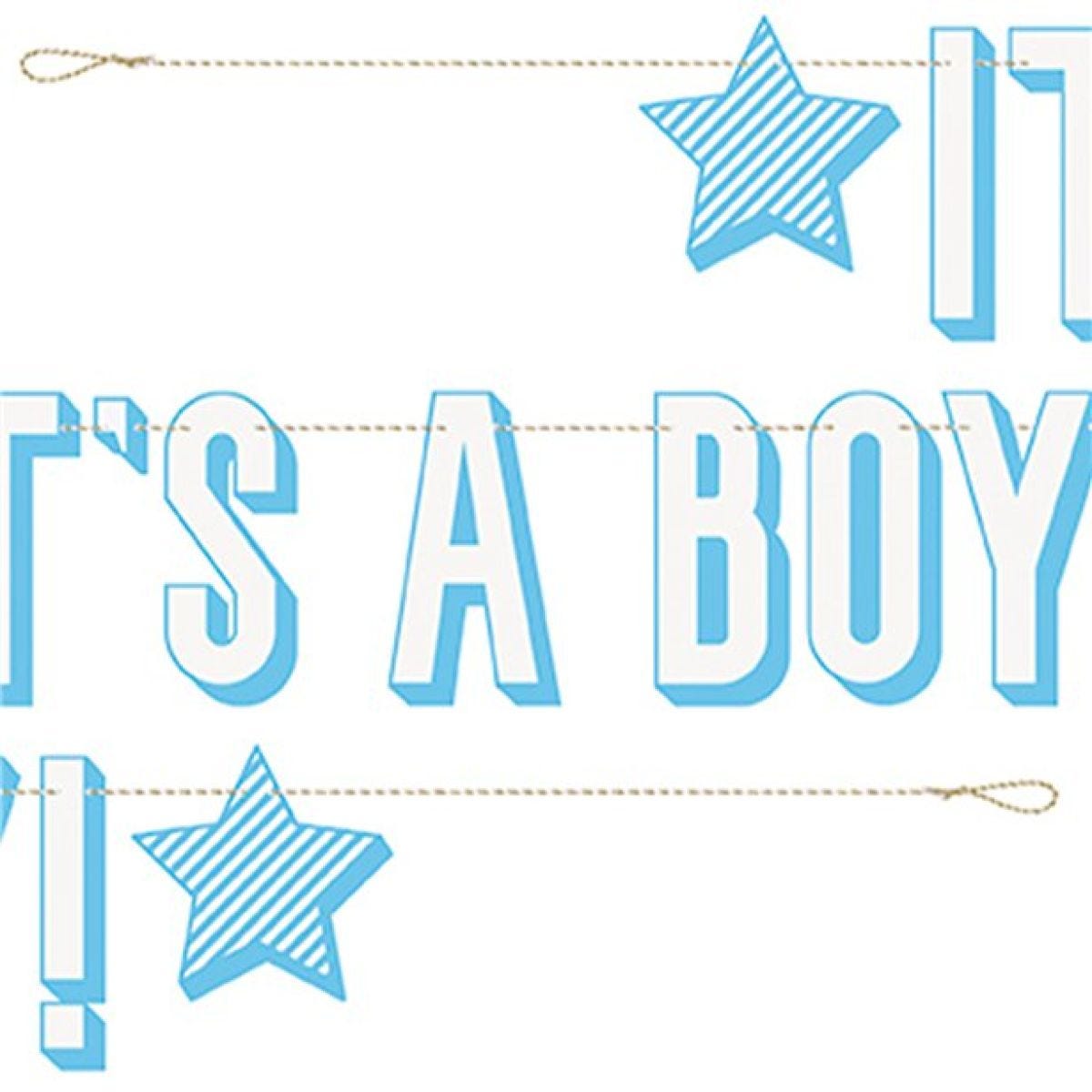 It&apos;s A Boy Paper Banner - 1.8m