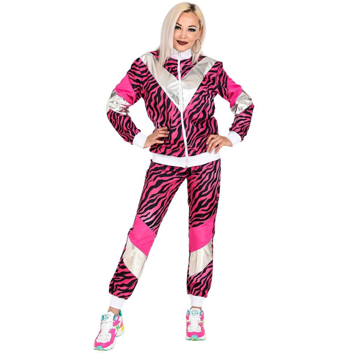 80&apos;s Pink Tiger Shell Suit - Adult Costume