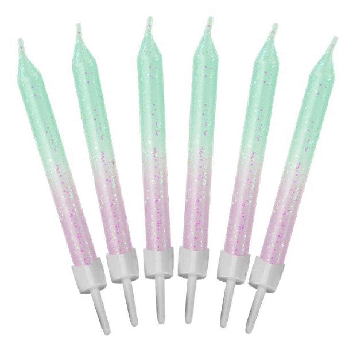 Pastel Ombre Glitter Candles - 6cm