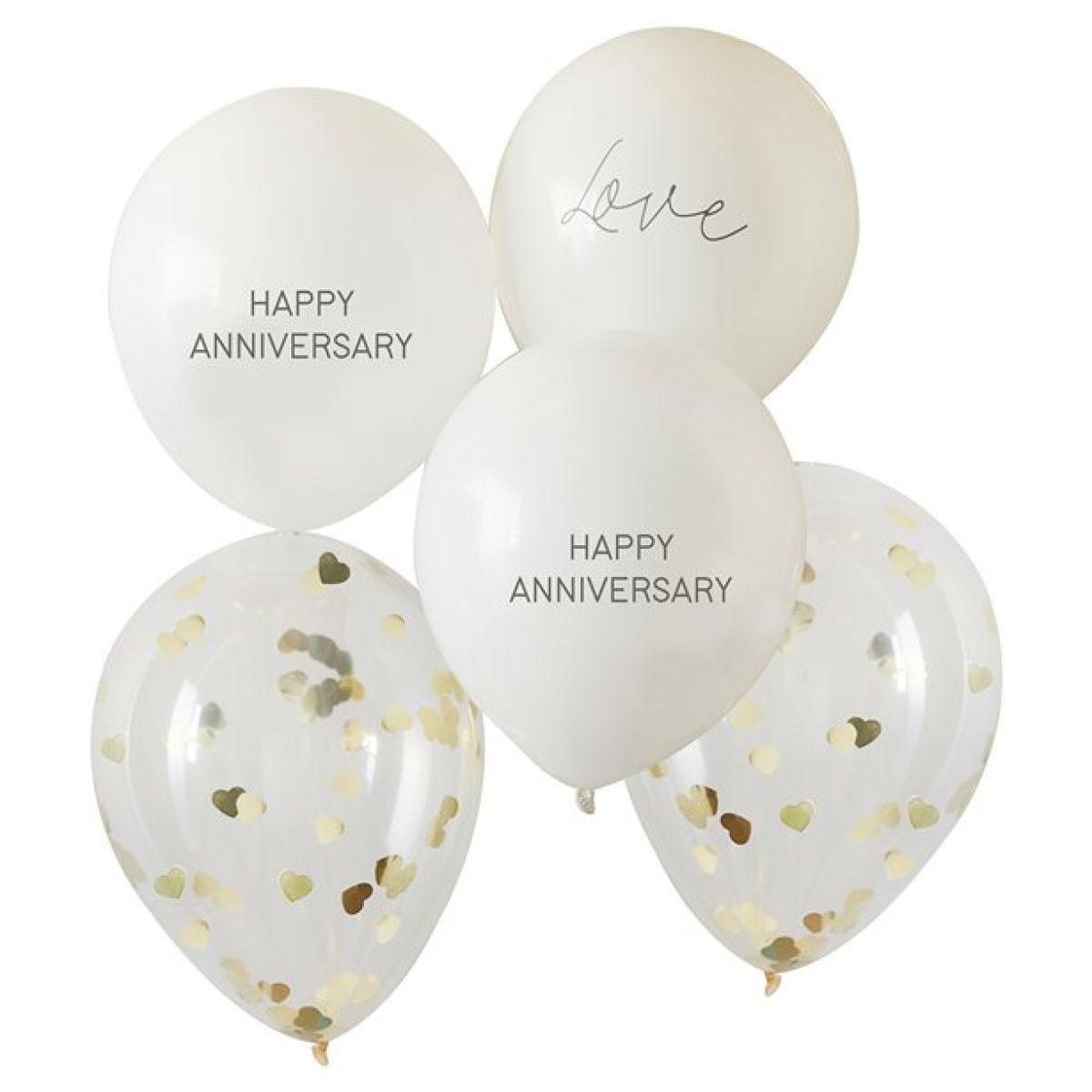 Happy Anniversary Confetti Latex Balloons - 12"