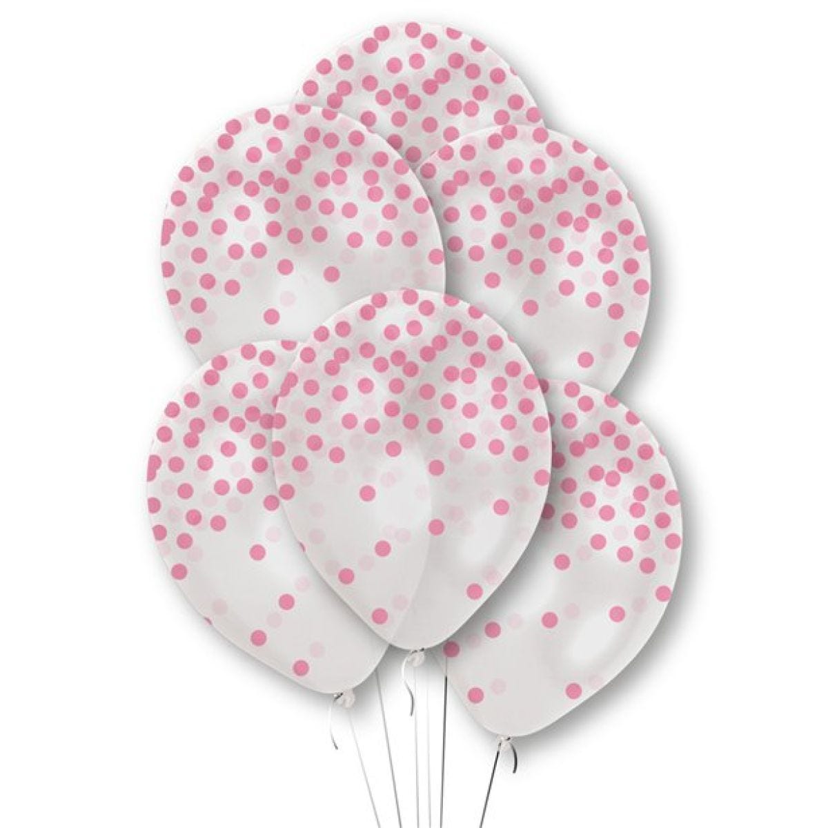 Pink Confetti Printed Latex Balloons - 11"