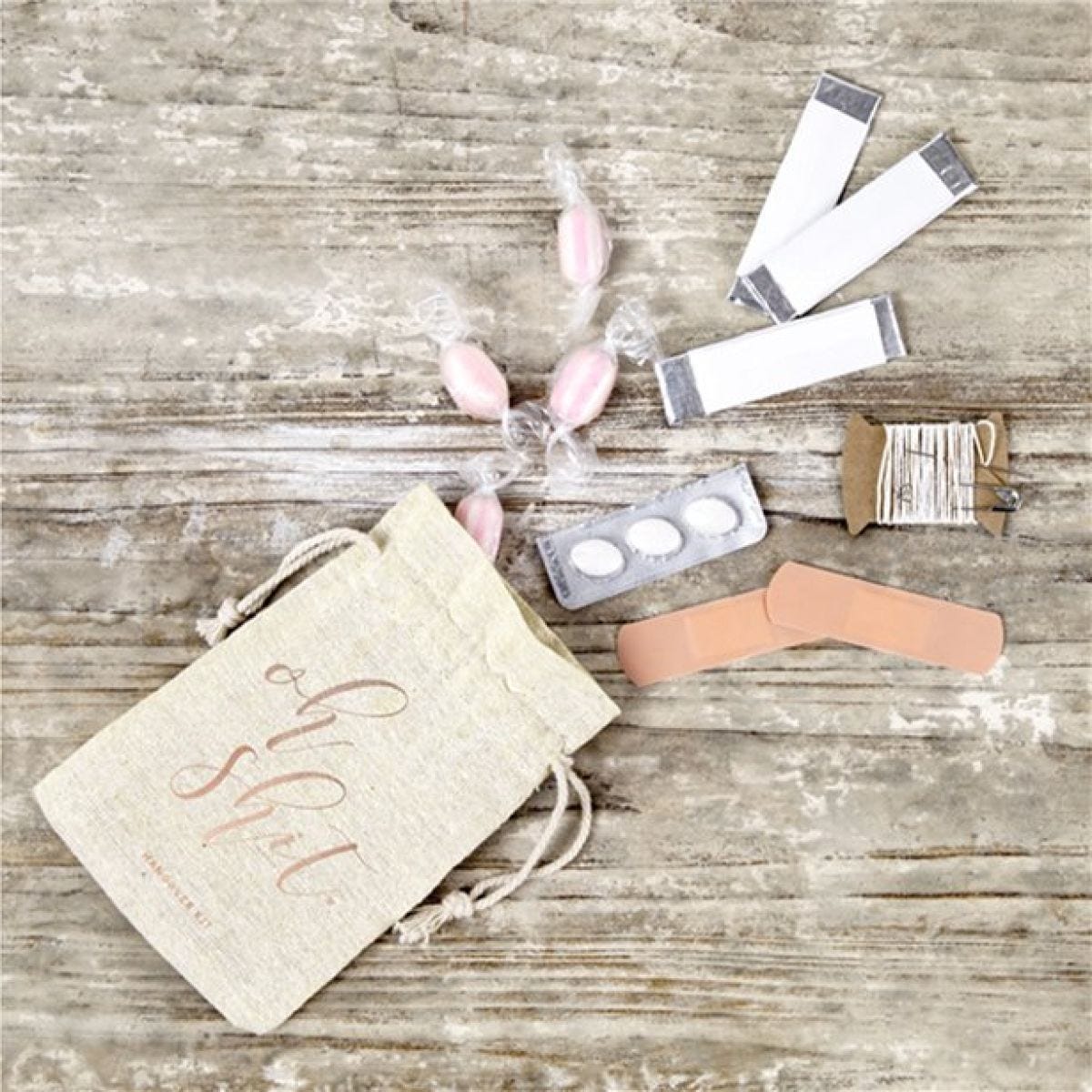 Rose Gold &apos;Oh Shit&apos; Cotton Hangover Kit Pouches