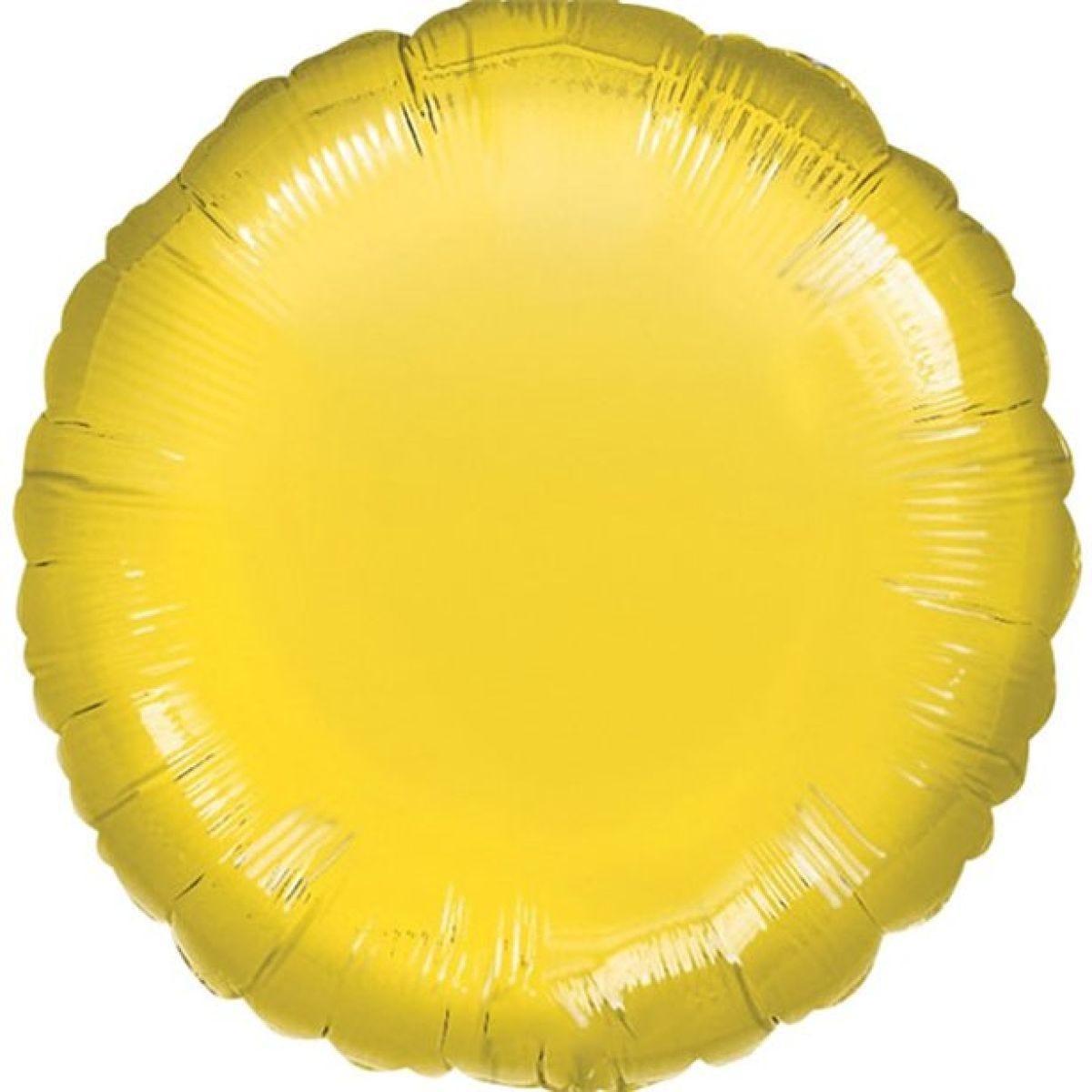 Yellow Round Balloon - 18&apos;&apos; Foil - unpackaged