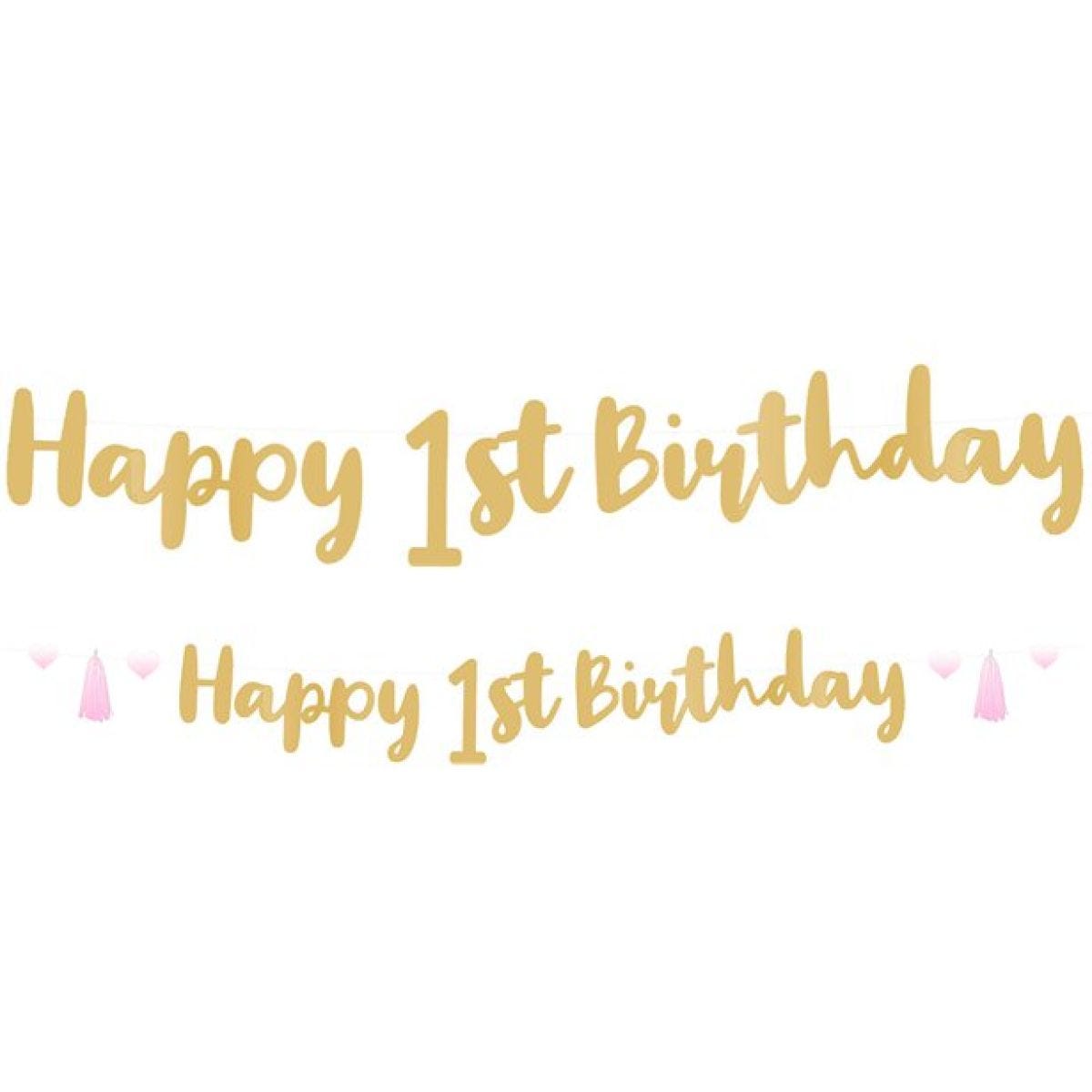 1st Birthday Pink Letter Banner - 1.8m