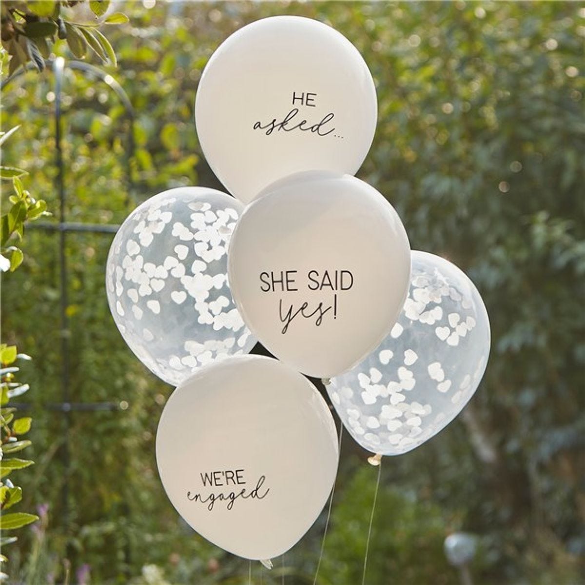 She Said Yes Confetti Latex Balloons - 12" (5pk)