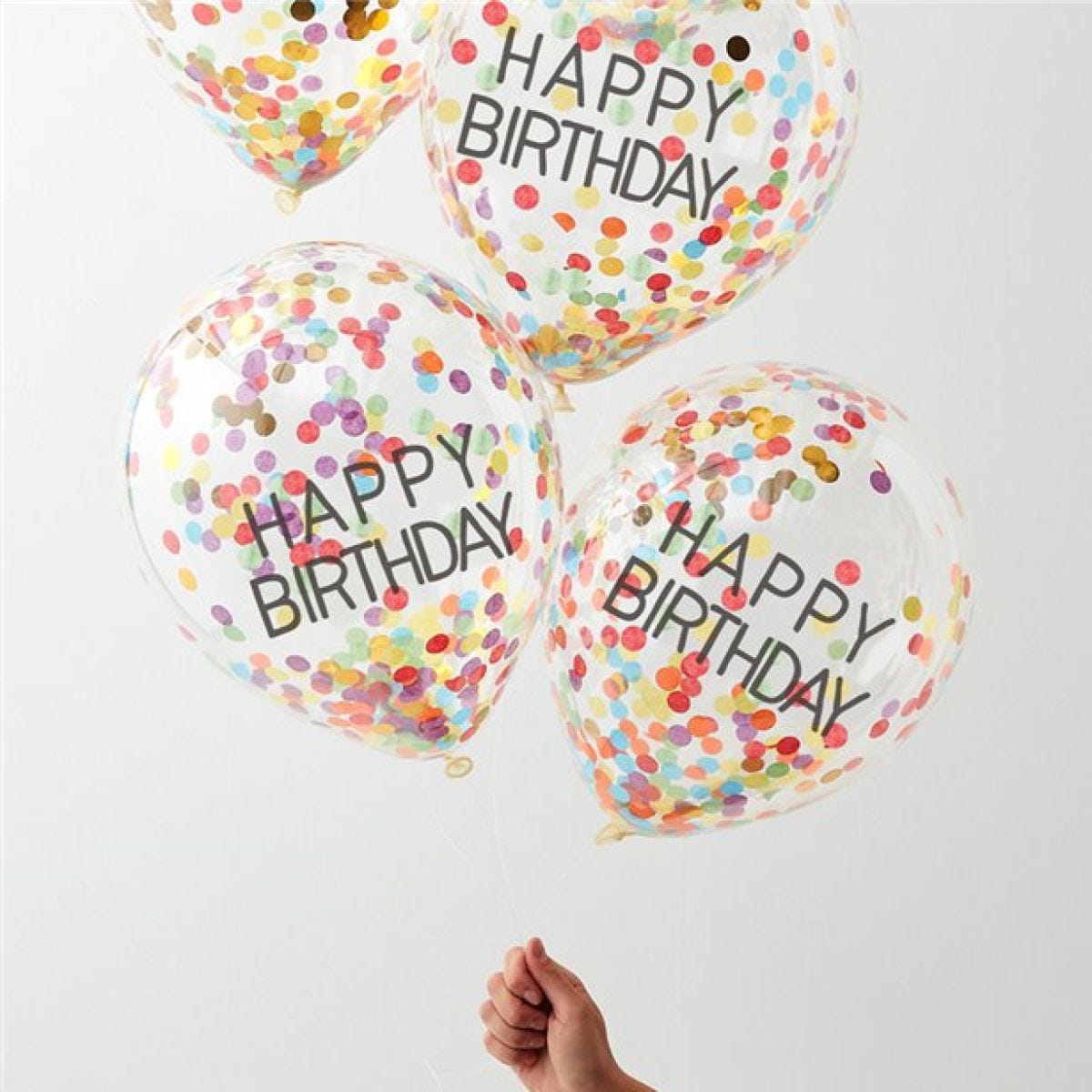 Happy Birthday Confetti Latex Balloons - 12"