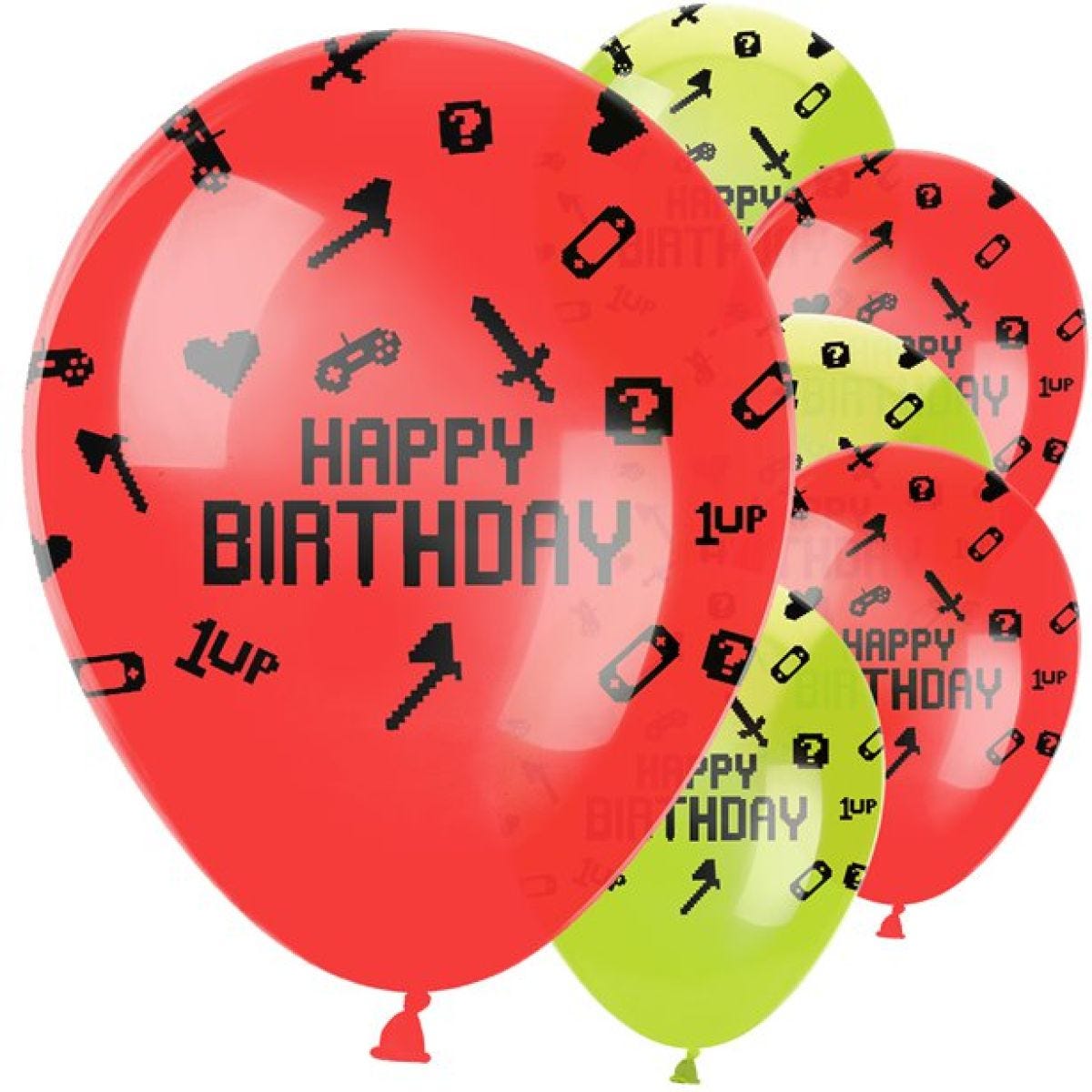 Game On &apos;Happy Birthday&apos; Latex Balloons - 12" (6pk)