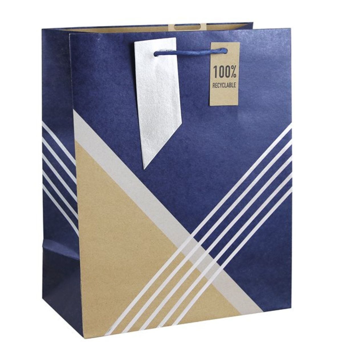 Navy Kraft Large Gift Bag