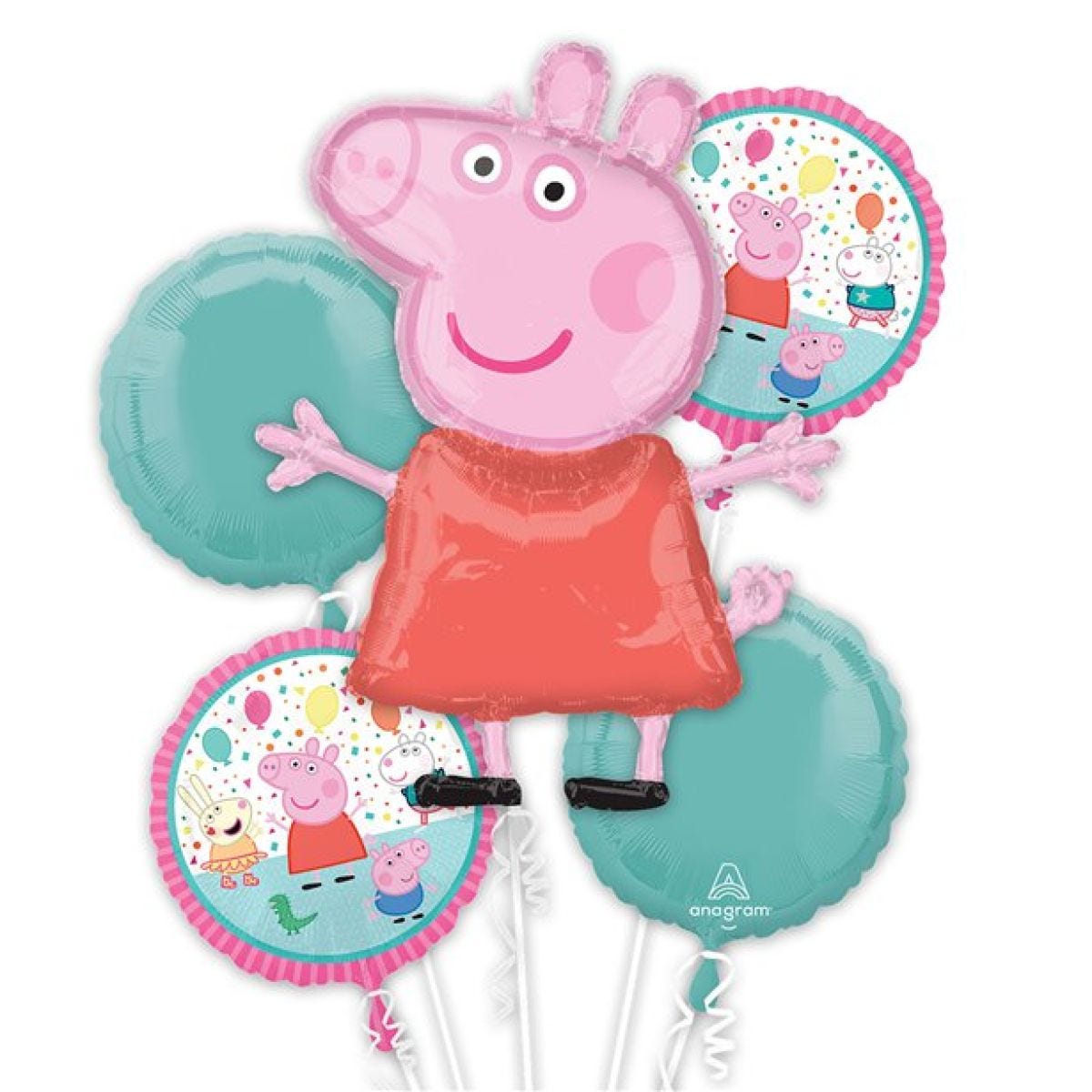 Peppa Pig Balloon Bouquet - Assorted Foil