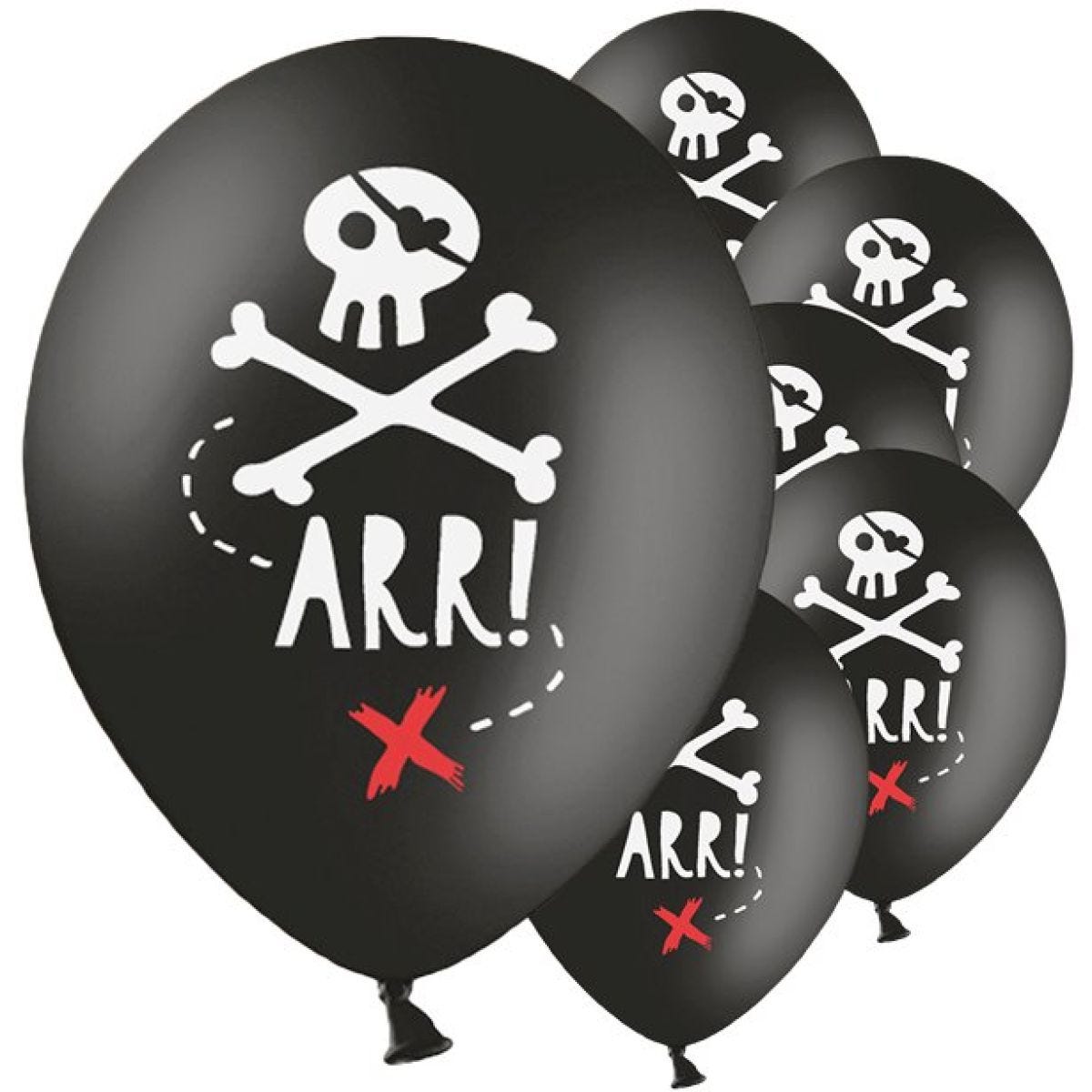 Pirate Skull Balloons - 12" Latex (6pk)