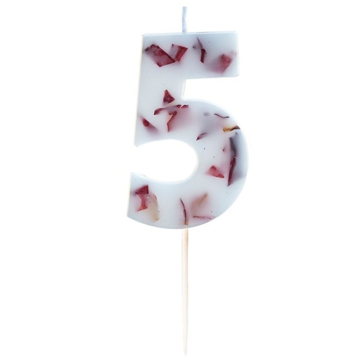 Pressed Petal Number 5 Candle - 9cm
