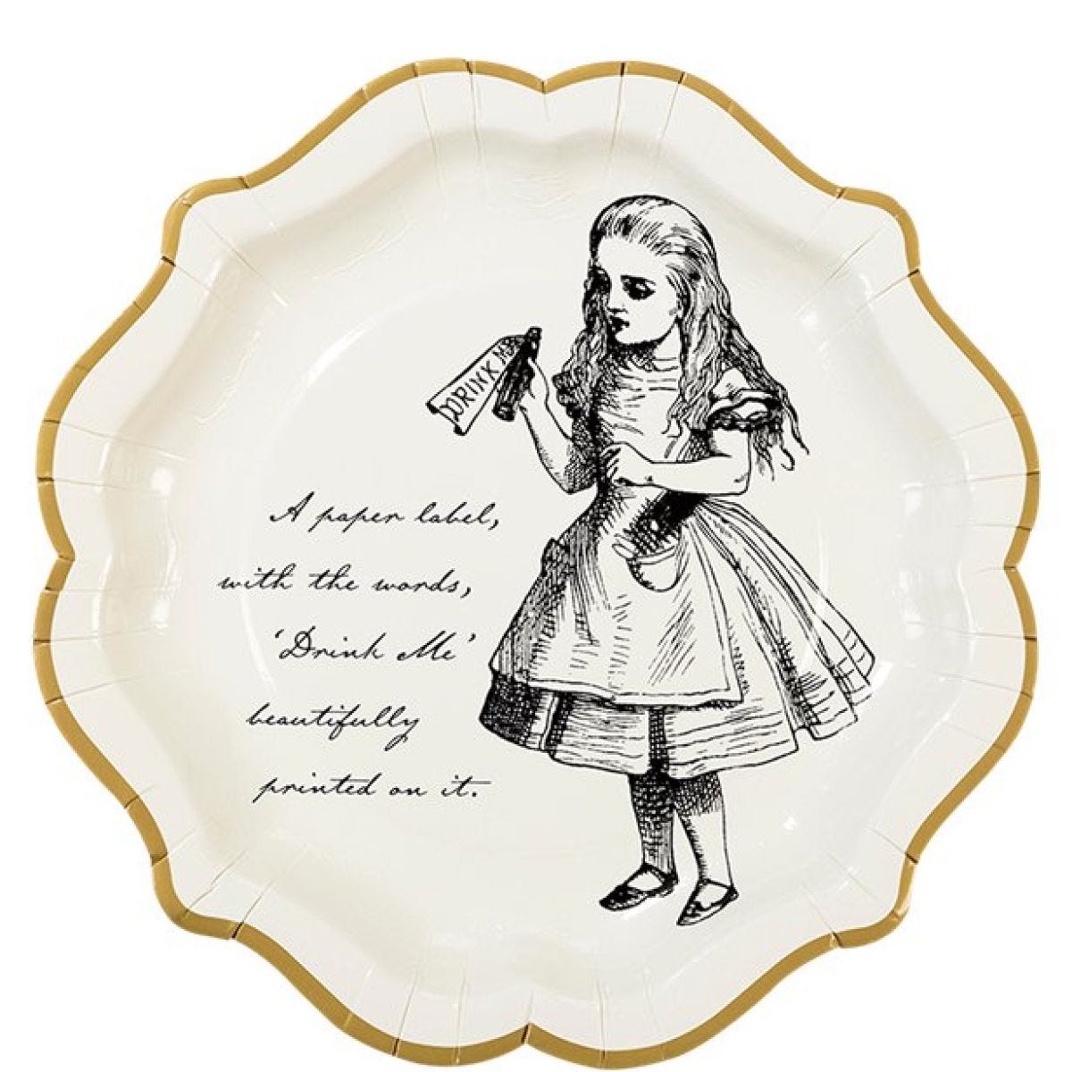 Alice in Wonderland Plates - 23cm (12pk)