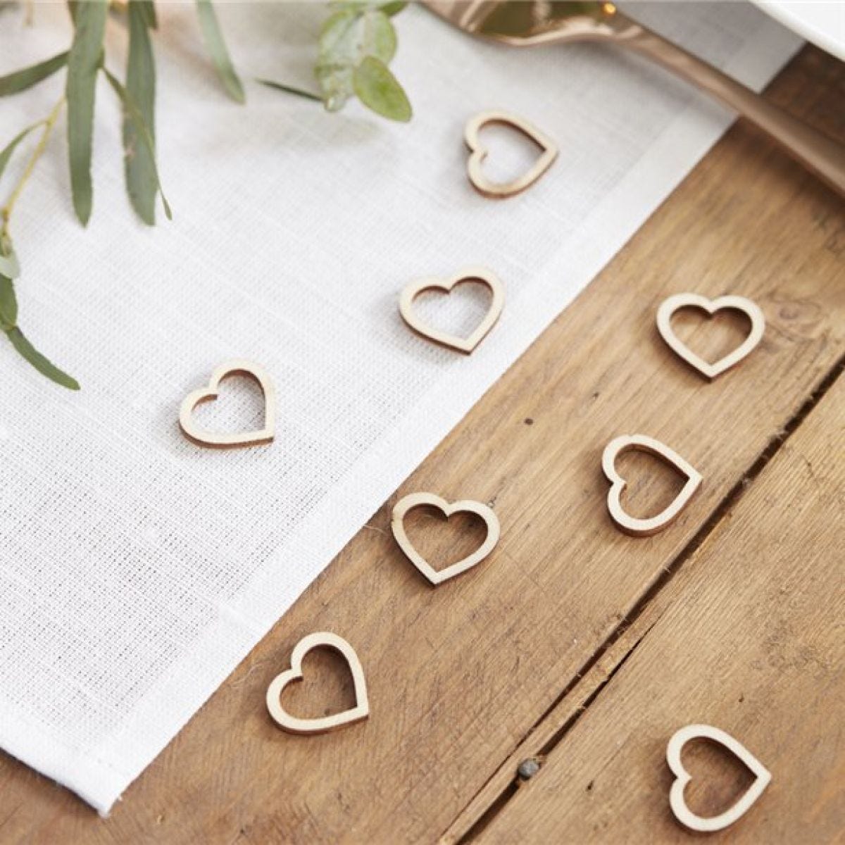 Beautiful Botanics Wooden Heart Shape Confetti