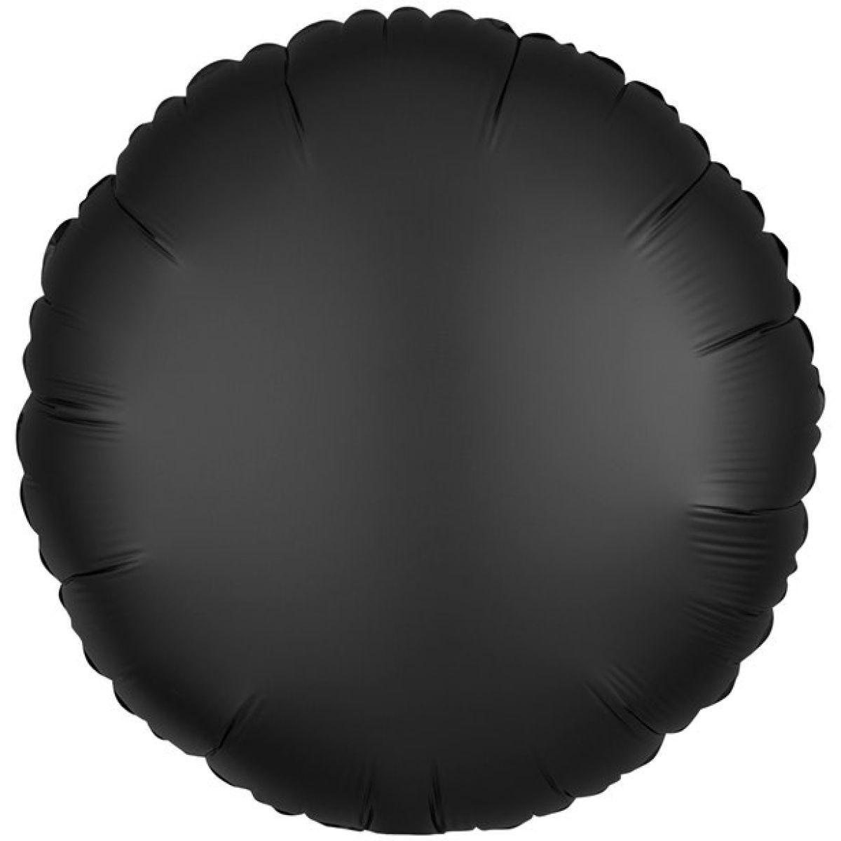 Onyx Black Satin Luxe  Circle Balloon - 18" Foil