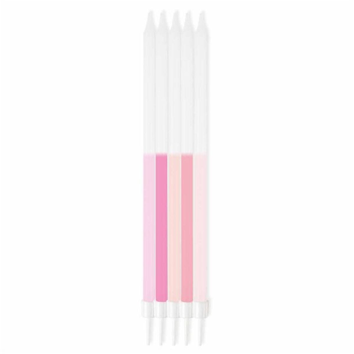 Pink Mix Tall Candles - 16cm