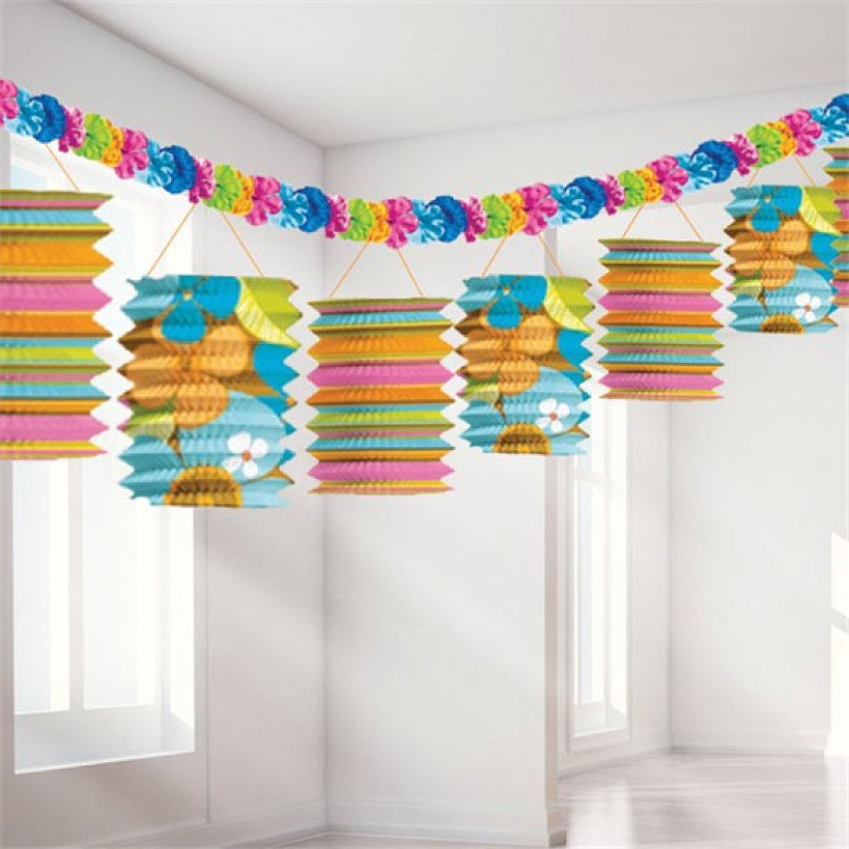 Paper Lantern Garland - 3.7m Hawaiian Decoration