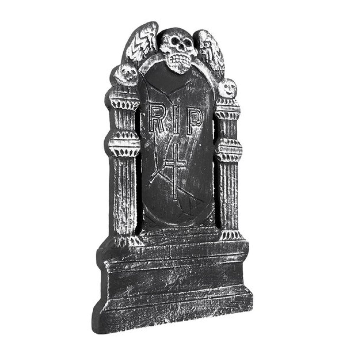Flying Skull &apos;RIP&apos; Tombstone - 50cm
