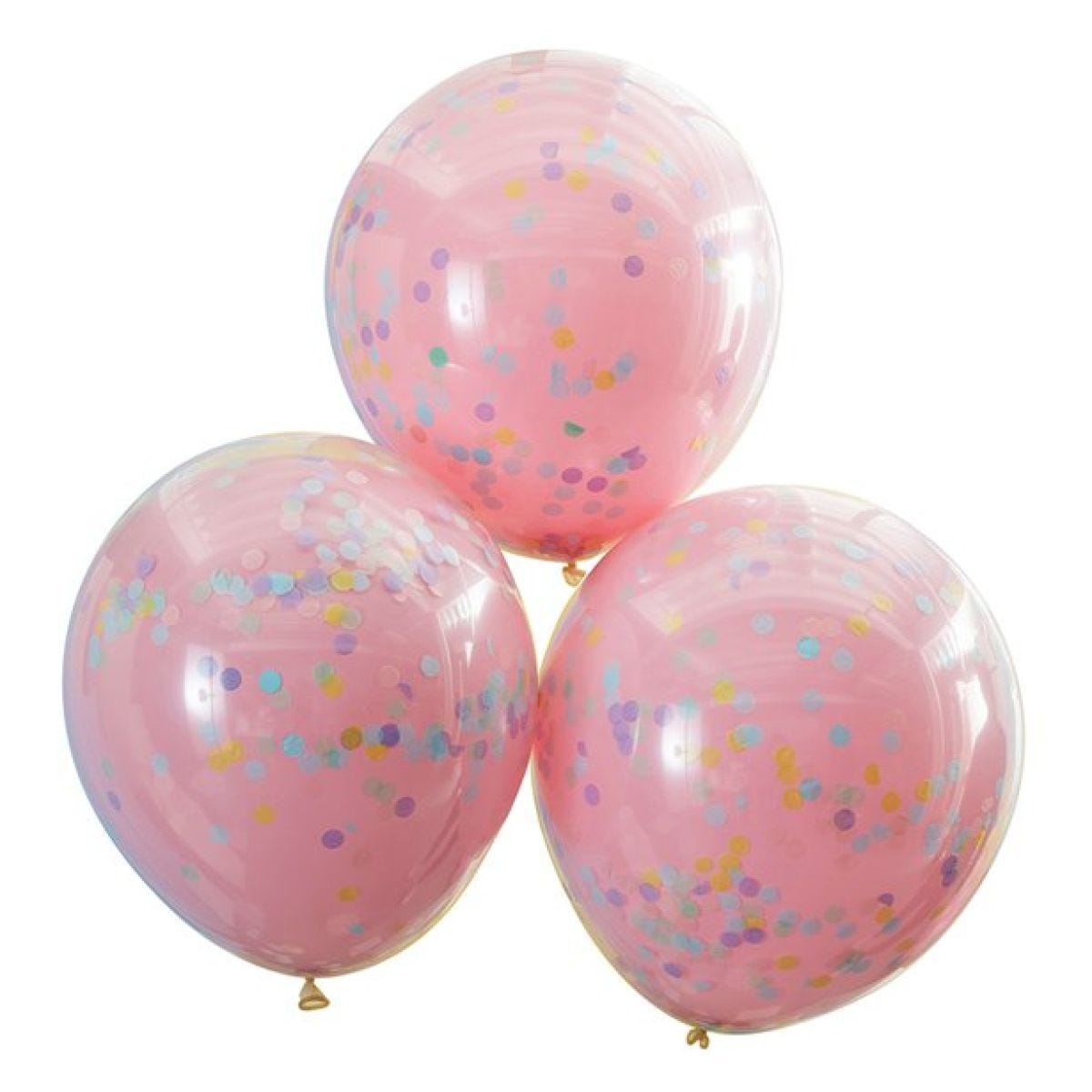 Double Layered Pastel Confetti Latex Balloons - 18"