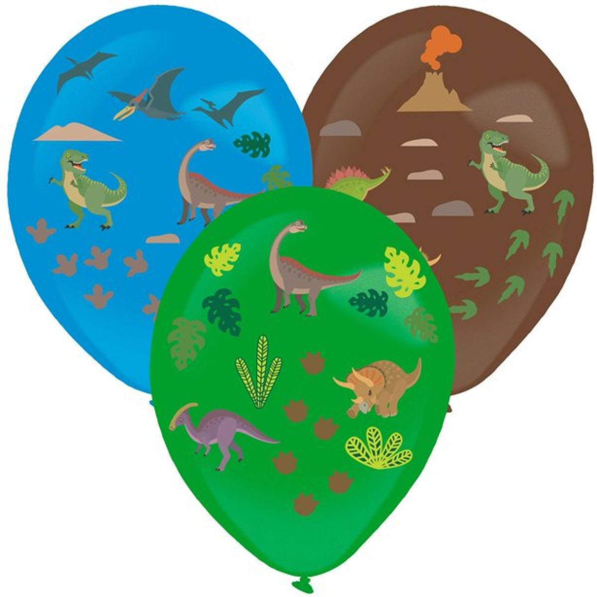 Dinosaur Balloons with Stickers set - 14" Latex