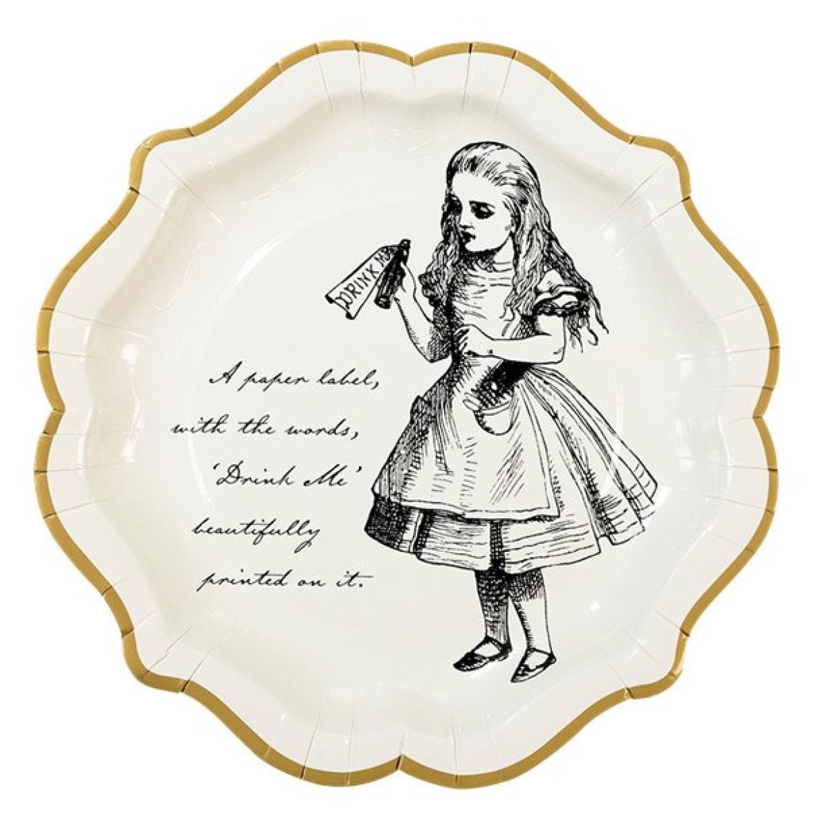 Alice in Wonderland Plates - 23cm (12pk)