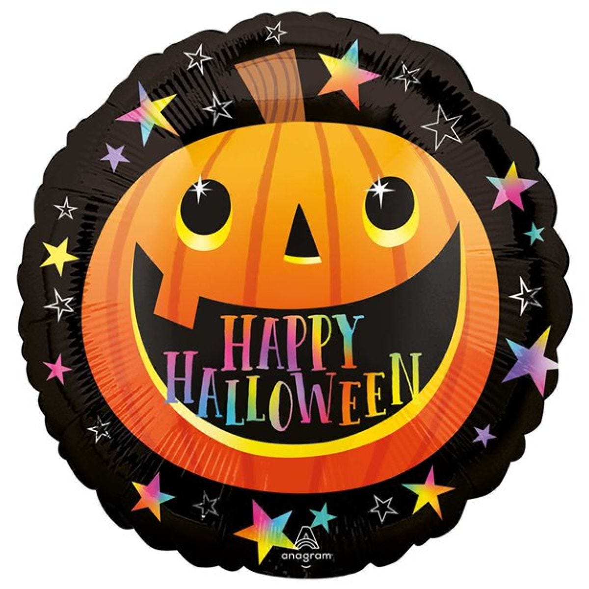 Smiley Pumpkin &apos;Happy Halloween&apos; Balloon - 18" Foil