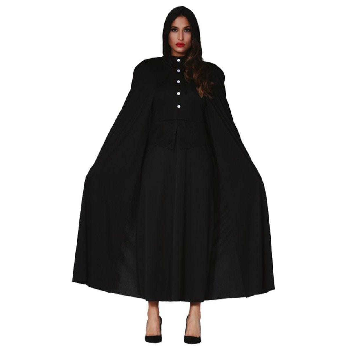 Black Hooded Cape - Adult