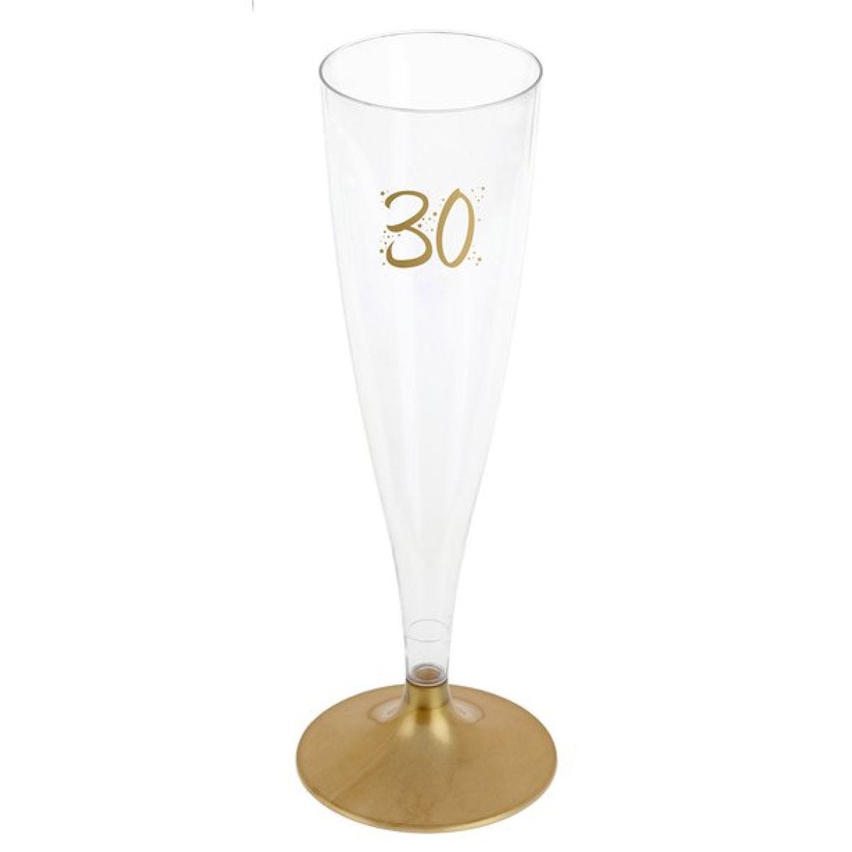 30th Gold Champagne Flutes - 140ml