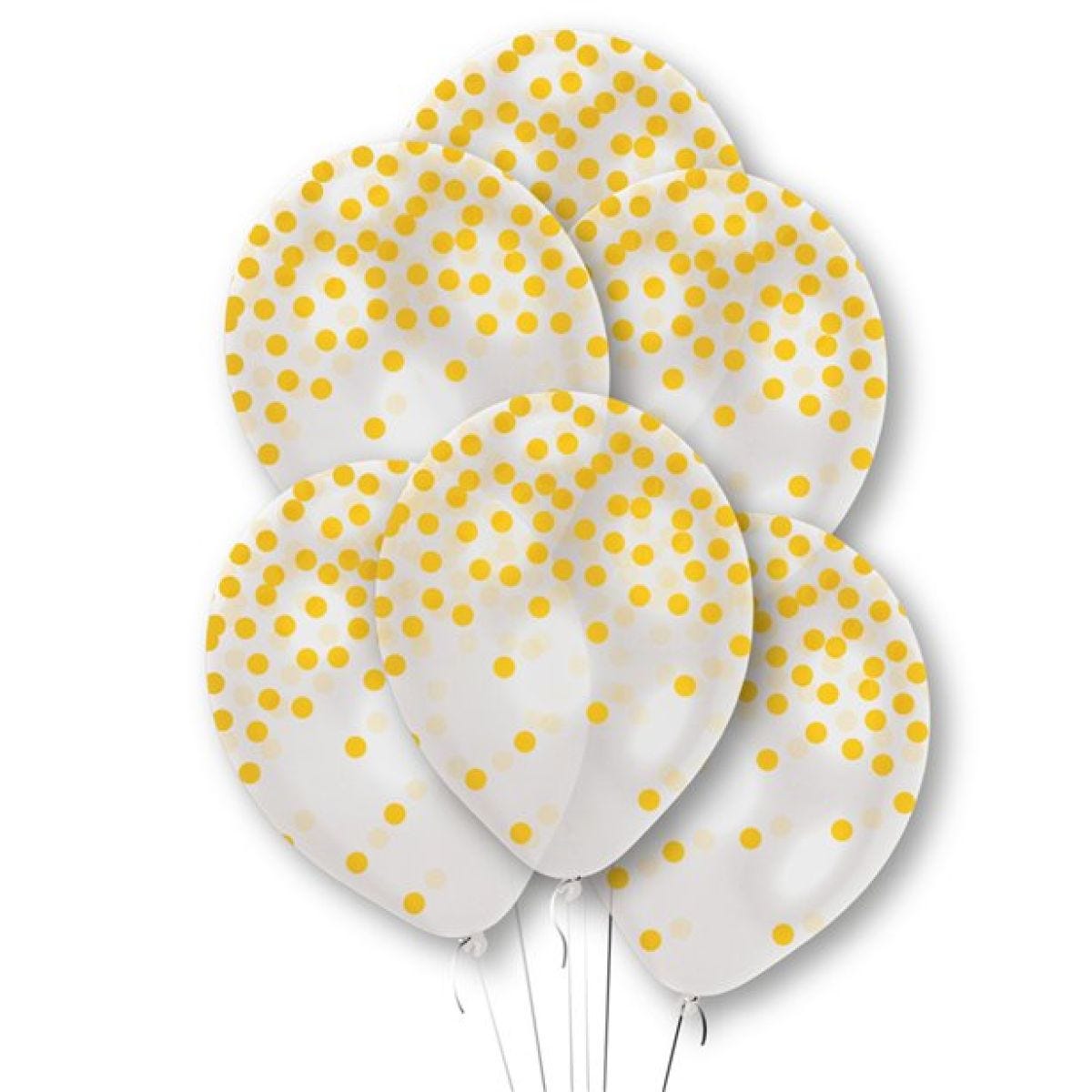 Gold Confetti Printed Latex Balloons - 11"