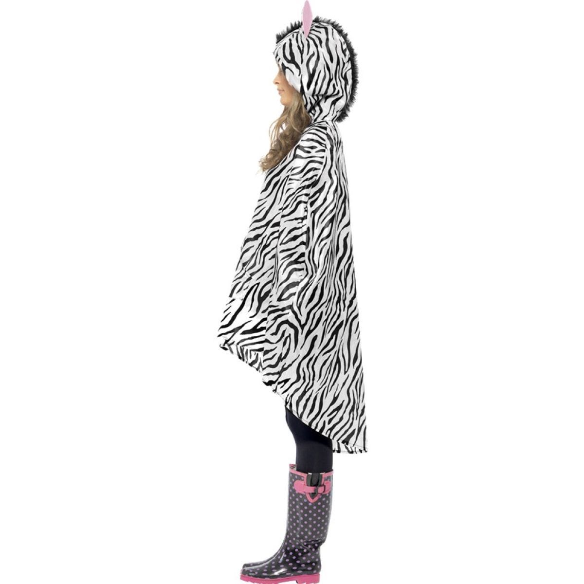 Zebra Party Poncho - Adult Costume