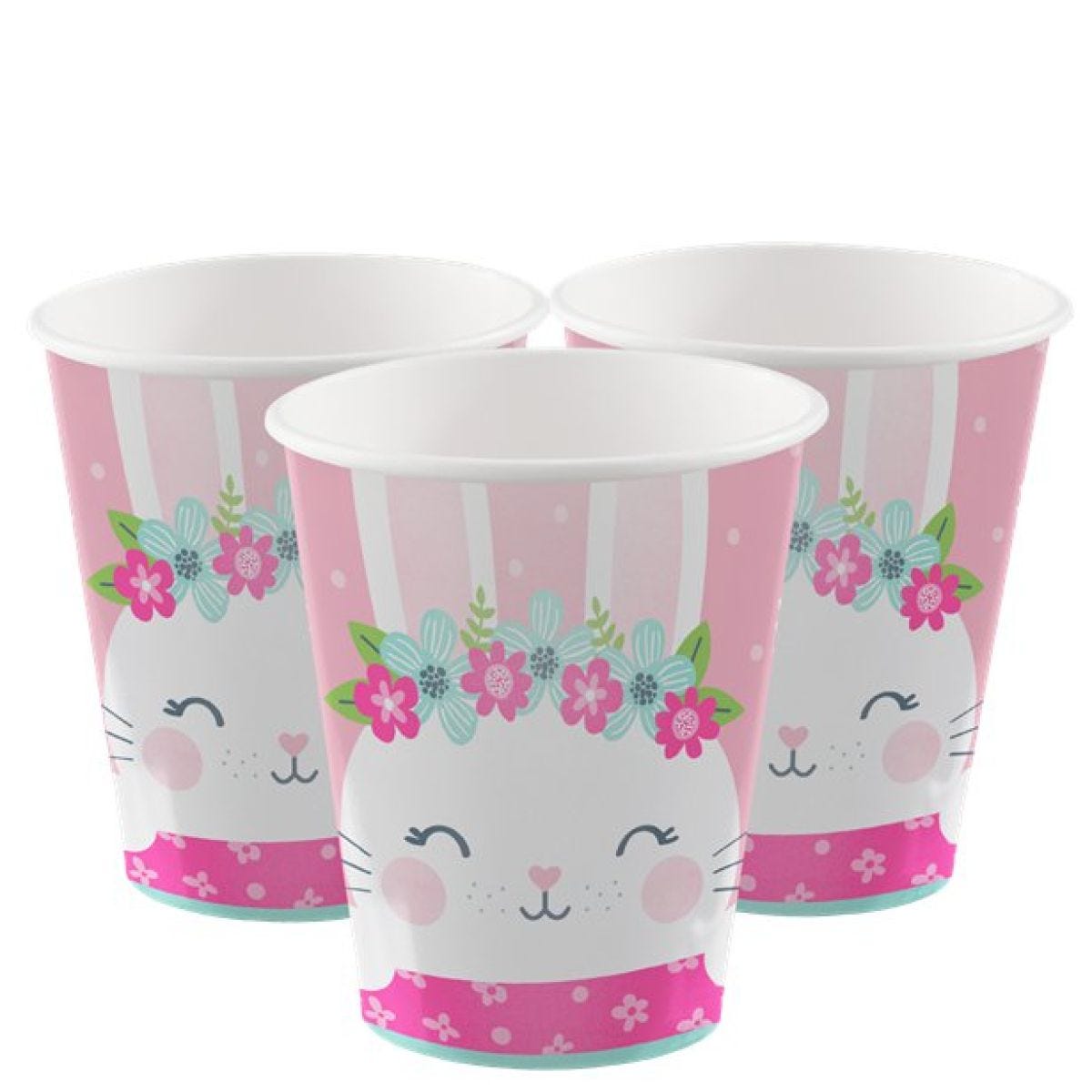 Birthday Bunny Paper Cups - 255ml (8pk)