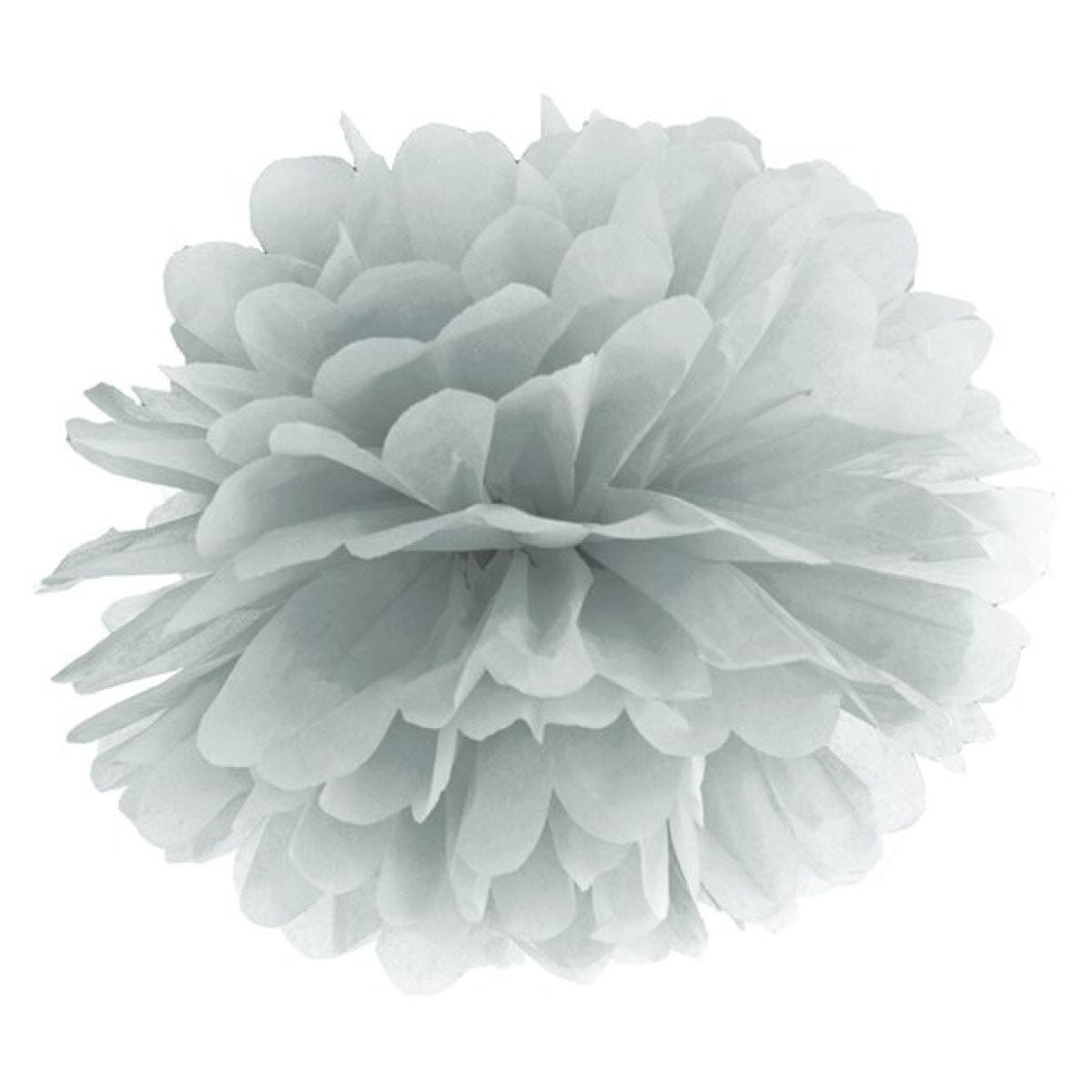 Silver Pom Pom Decoration - 25cm