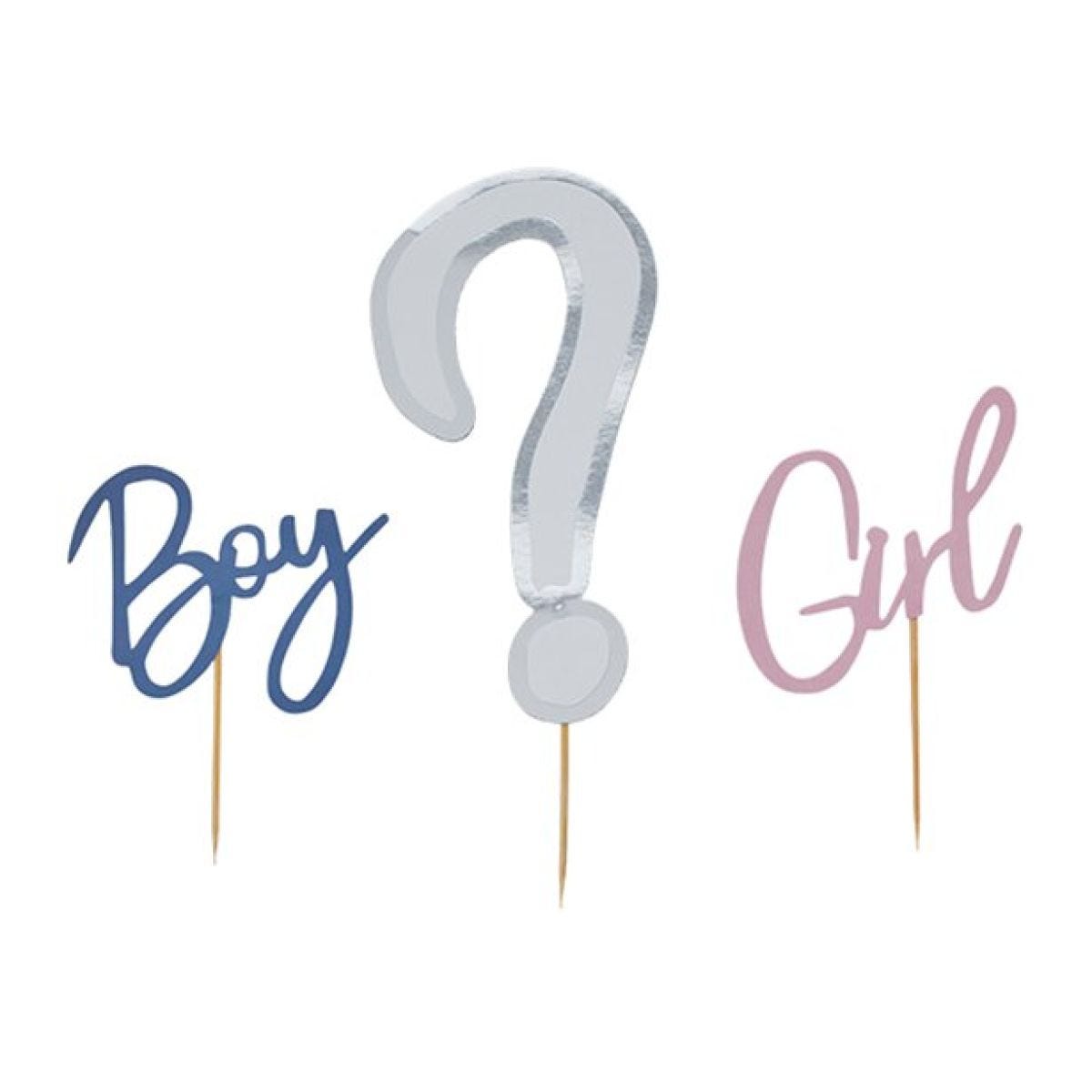 Gender Reveal Cake Topper Set (3pk)