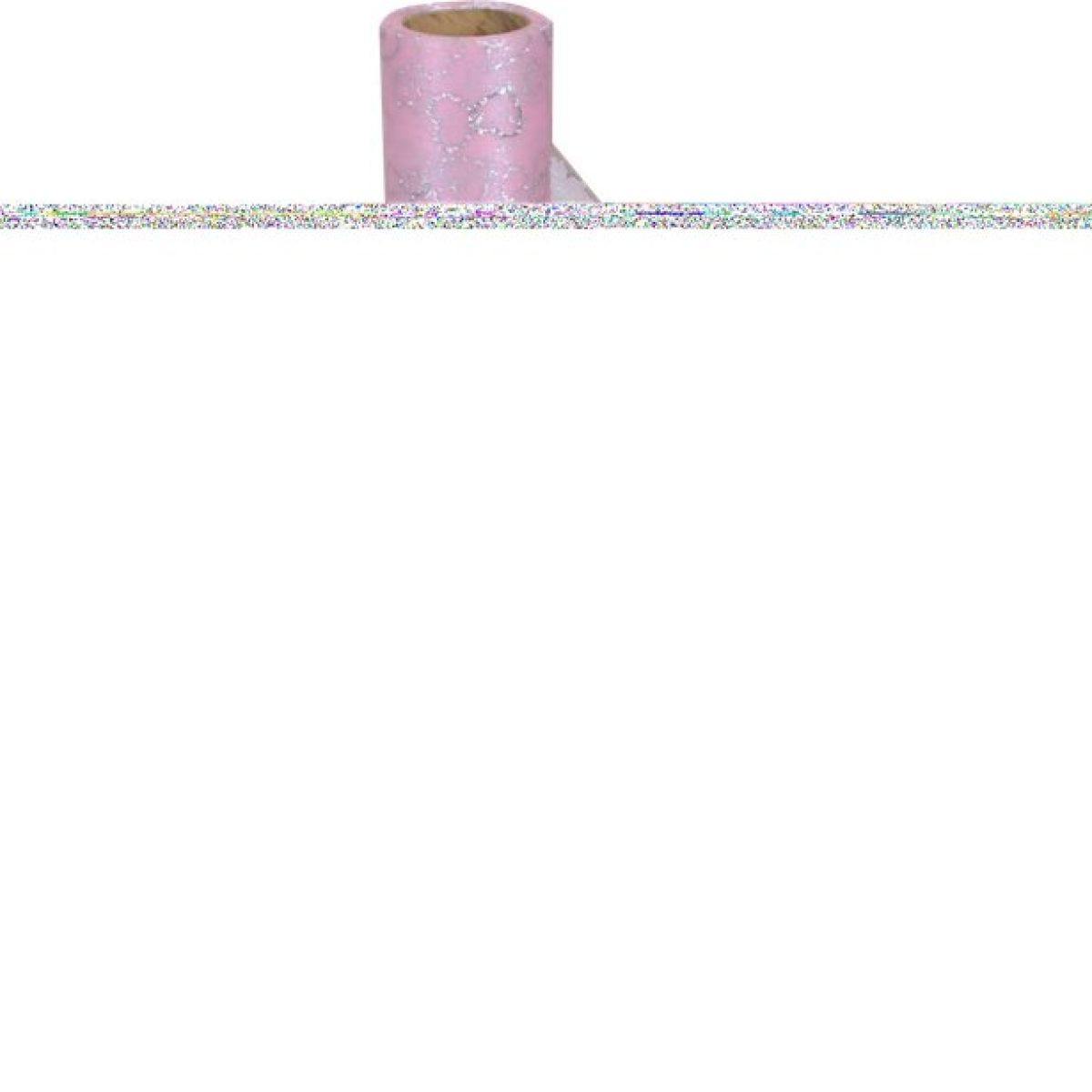 Pink Heart Organza Sheer Roll - 10m